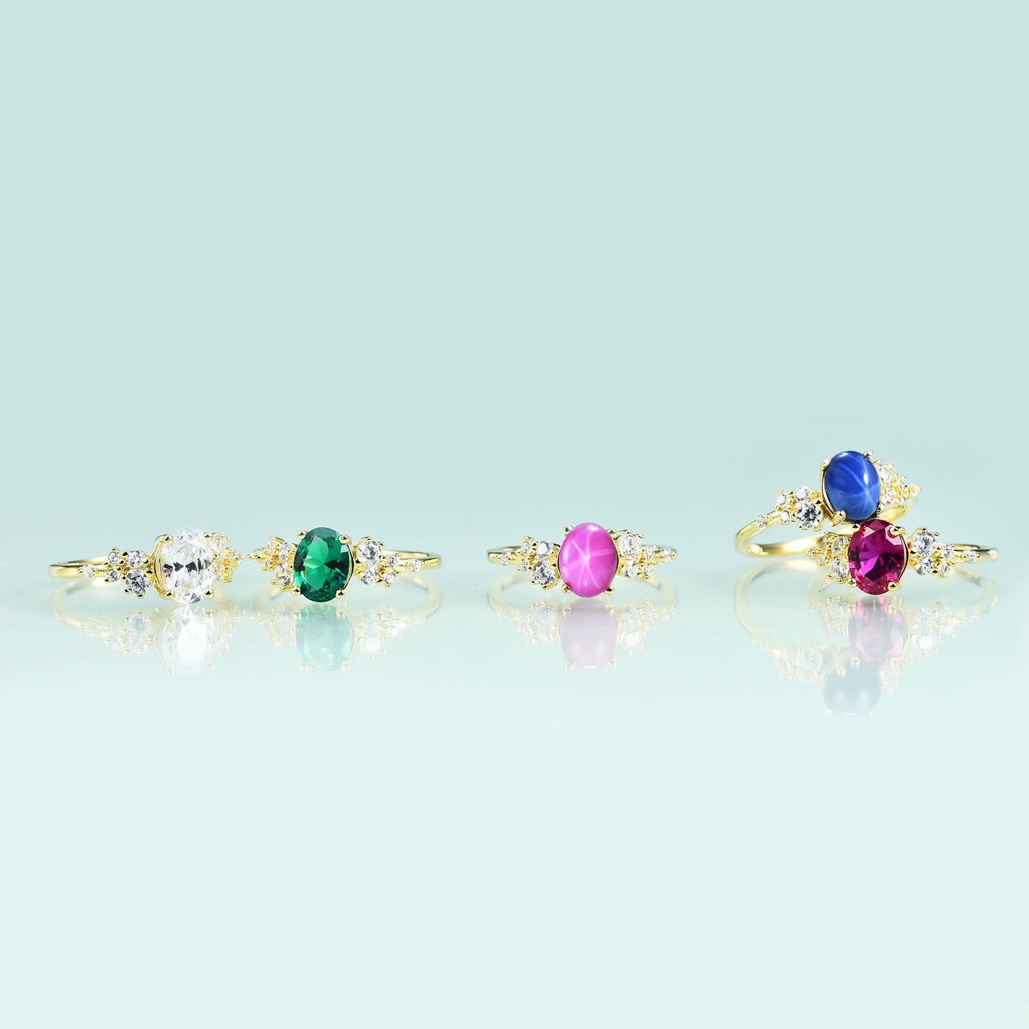 Jewelry S925Sterling Silver Inlaid5A Zircon Ring Fashionable Personality Simple Luxury Gold Ring