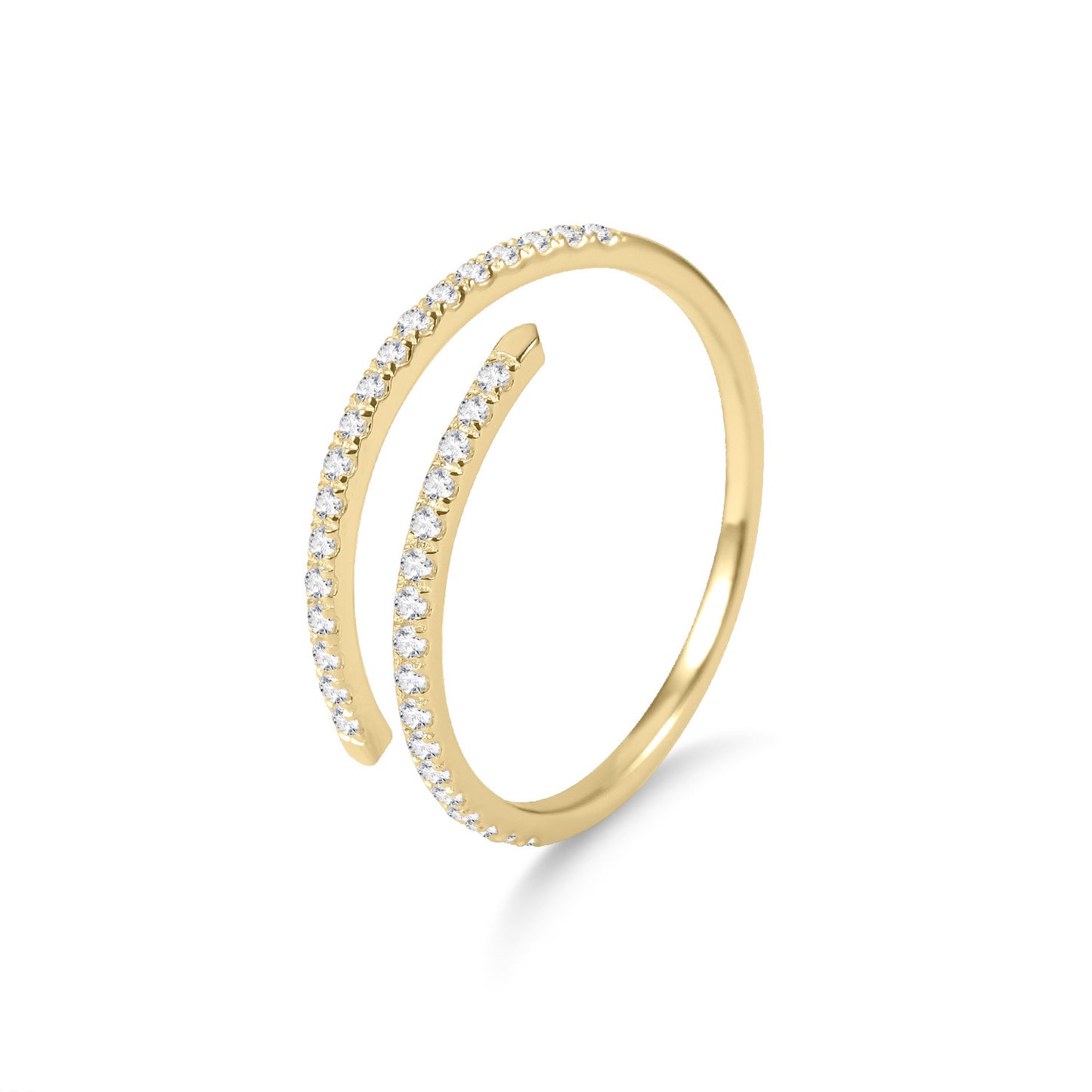 Niche Design Open Ring s925Silver Inlay Moissanite Ring Golden Dawn Series Small Ring