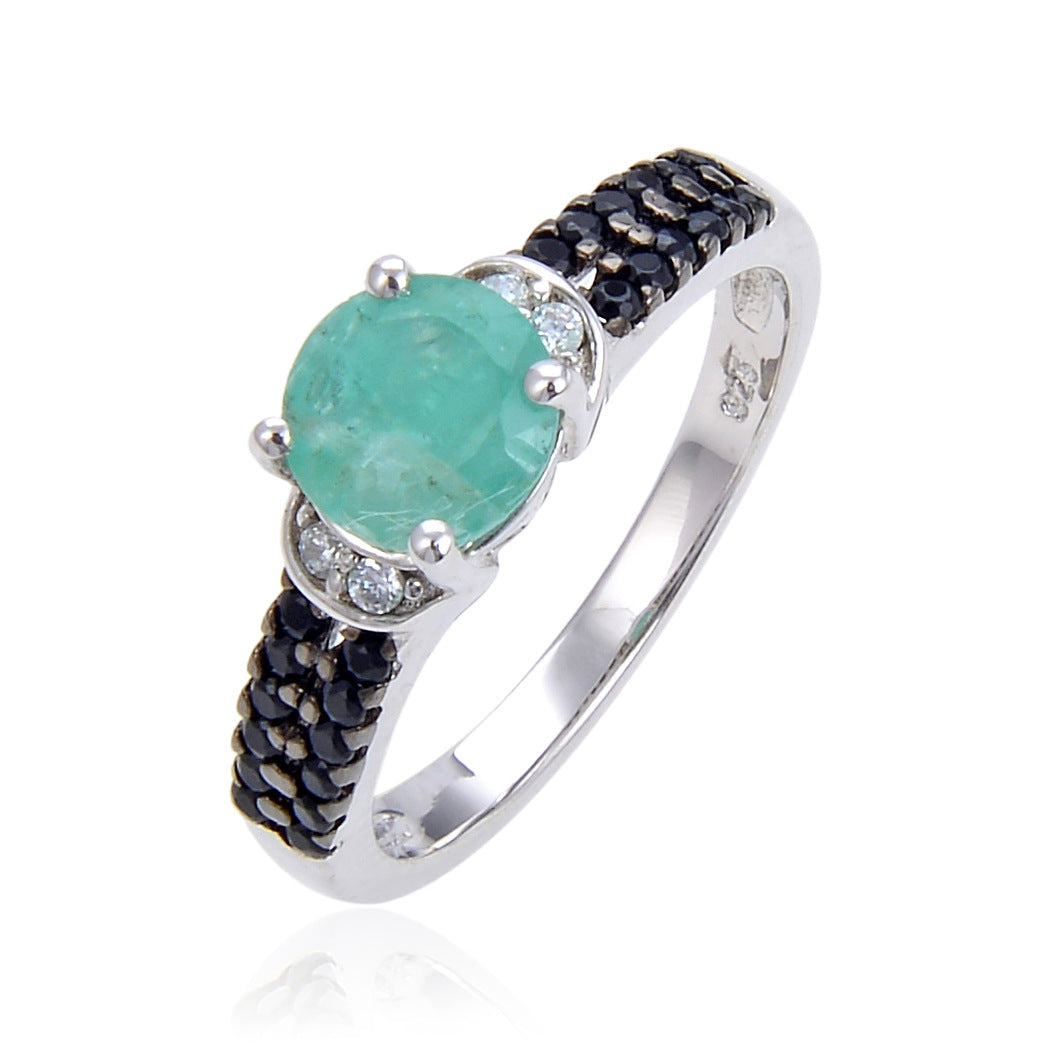 Popular Natural Crystal Ring s925Sterling Silver Sapphire Ring Colorful Gemstone Ring Niche