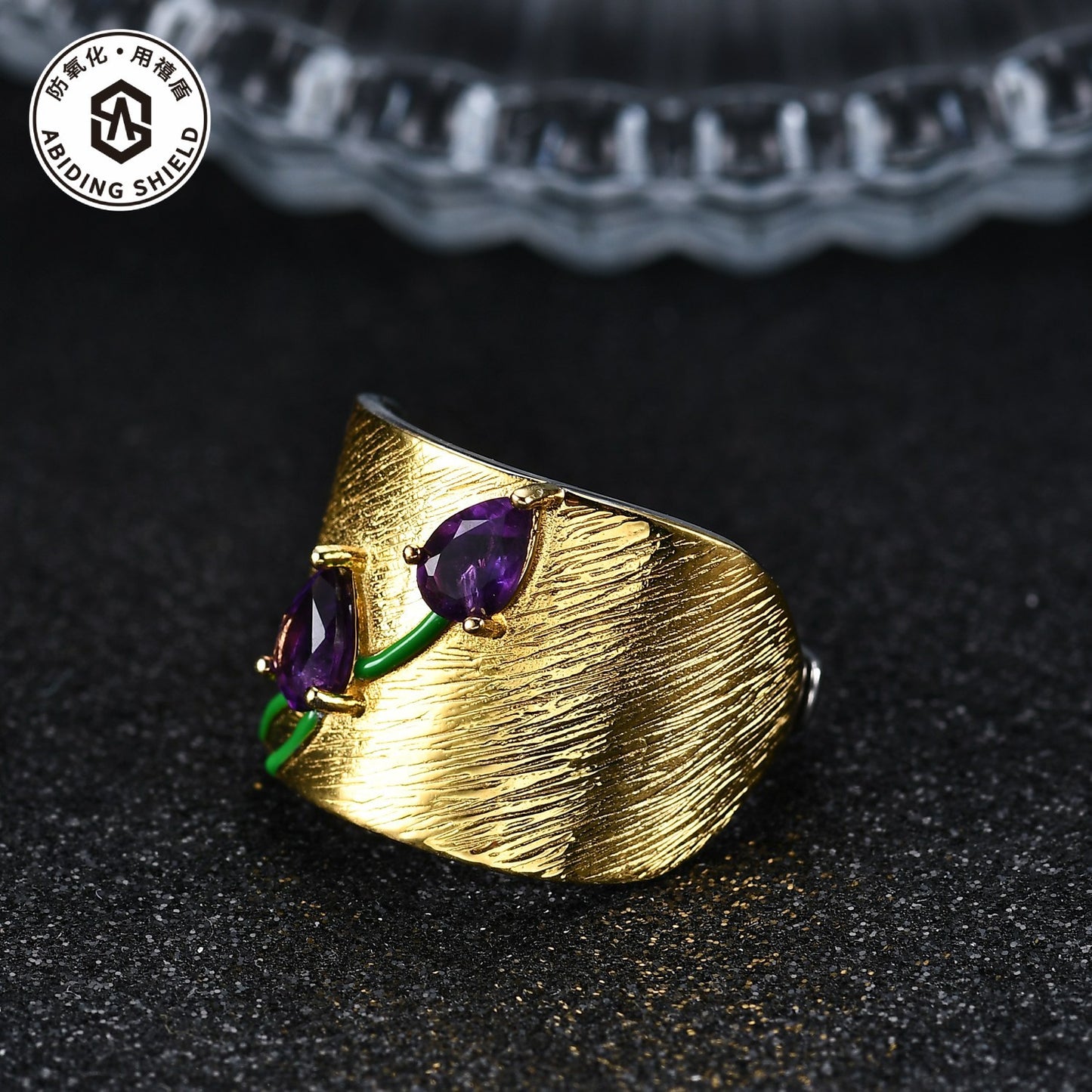 Custom Designer Natural Amethyst Jewelry Accessories Three-Piece Set 925Silver Inlaid High-end Jewelry Set