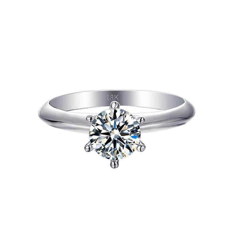 Classic Simple Six-Claw1Carat Moissanite Ring9/10/14/18k Rose Gold White Gold Yellow Gold Rings for Men and Women
