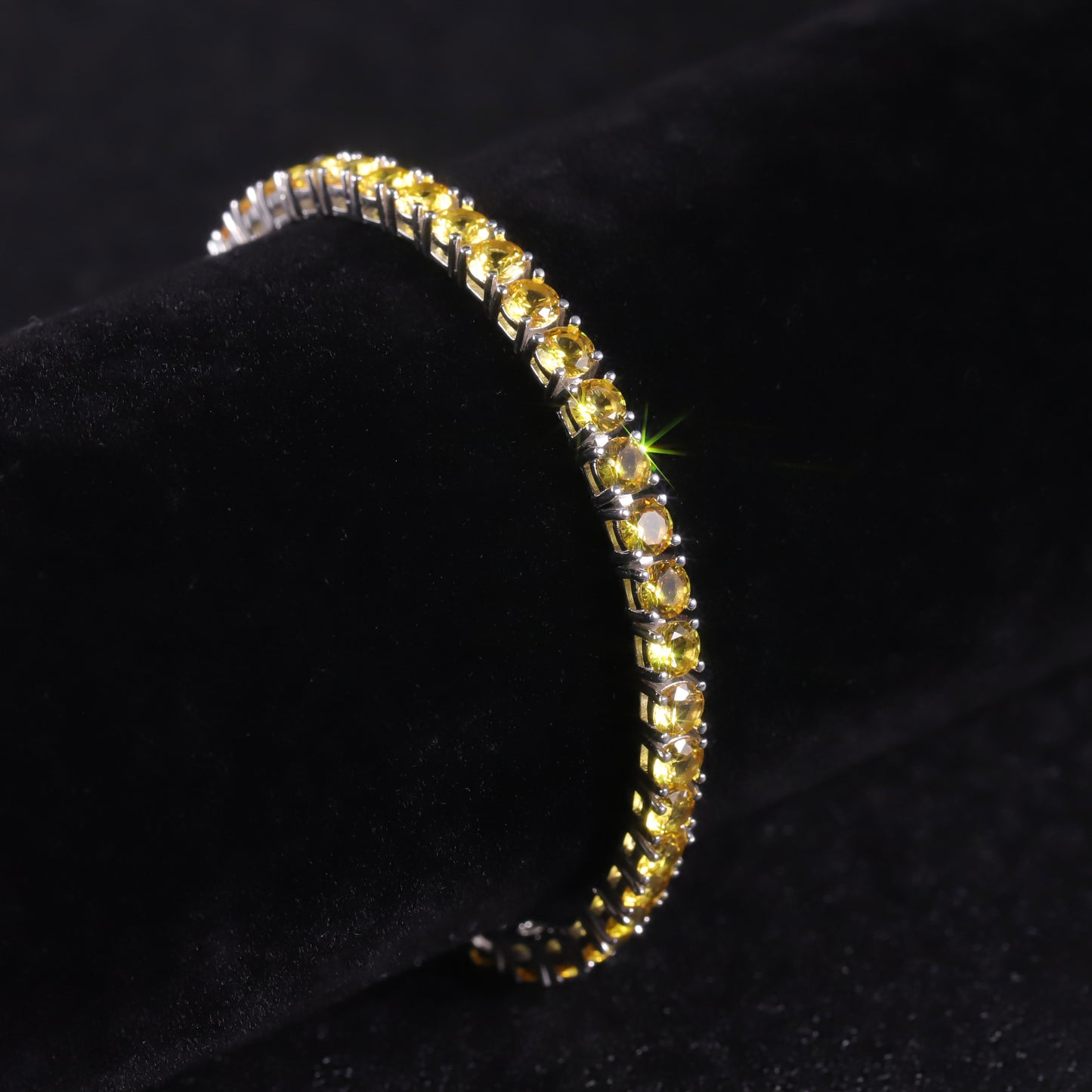Luxurious Gemstone Bracelet3/4/5mm Tennis Chain Elegance s925Sterling Silver Inlaid Cultivated Sapphire Bracelet for Women