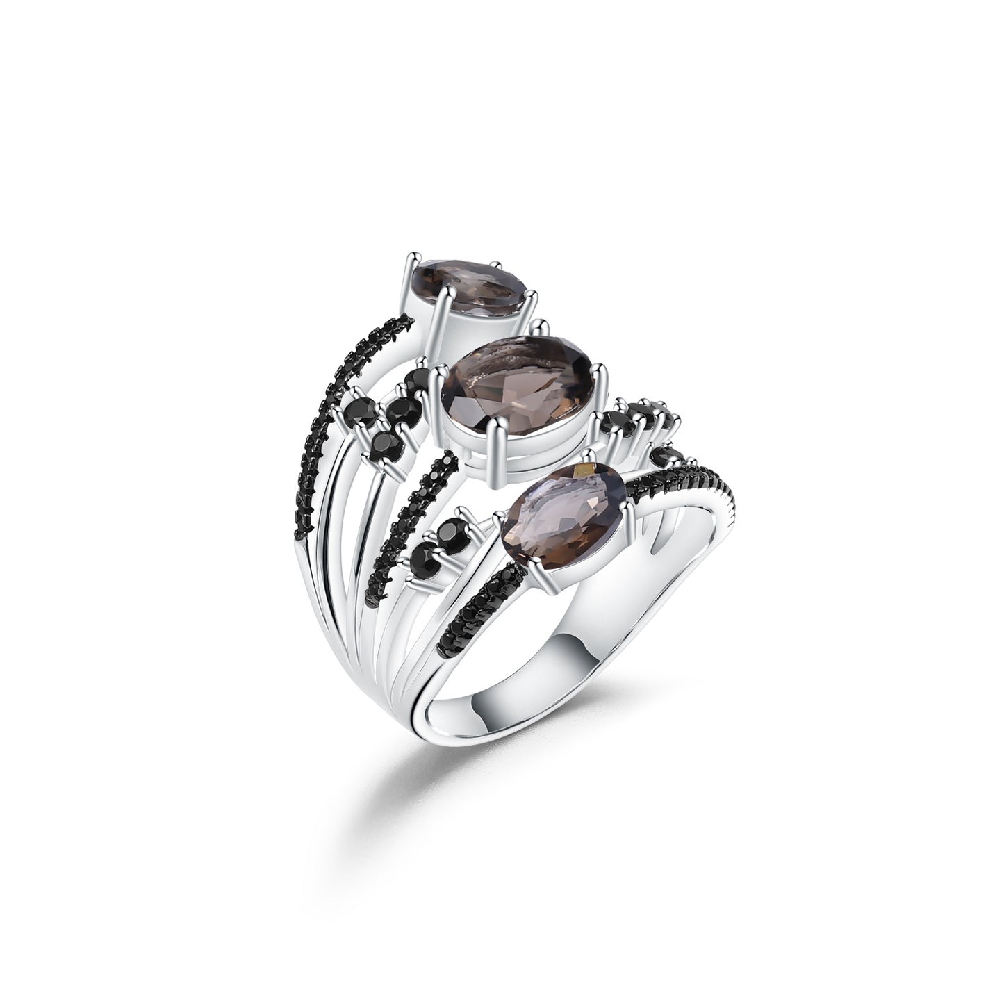 Luxurious and High-end Natural Garnet Ring with a Sense of Design Prosperous Series s925Silver Natural Colored Gems Ring