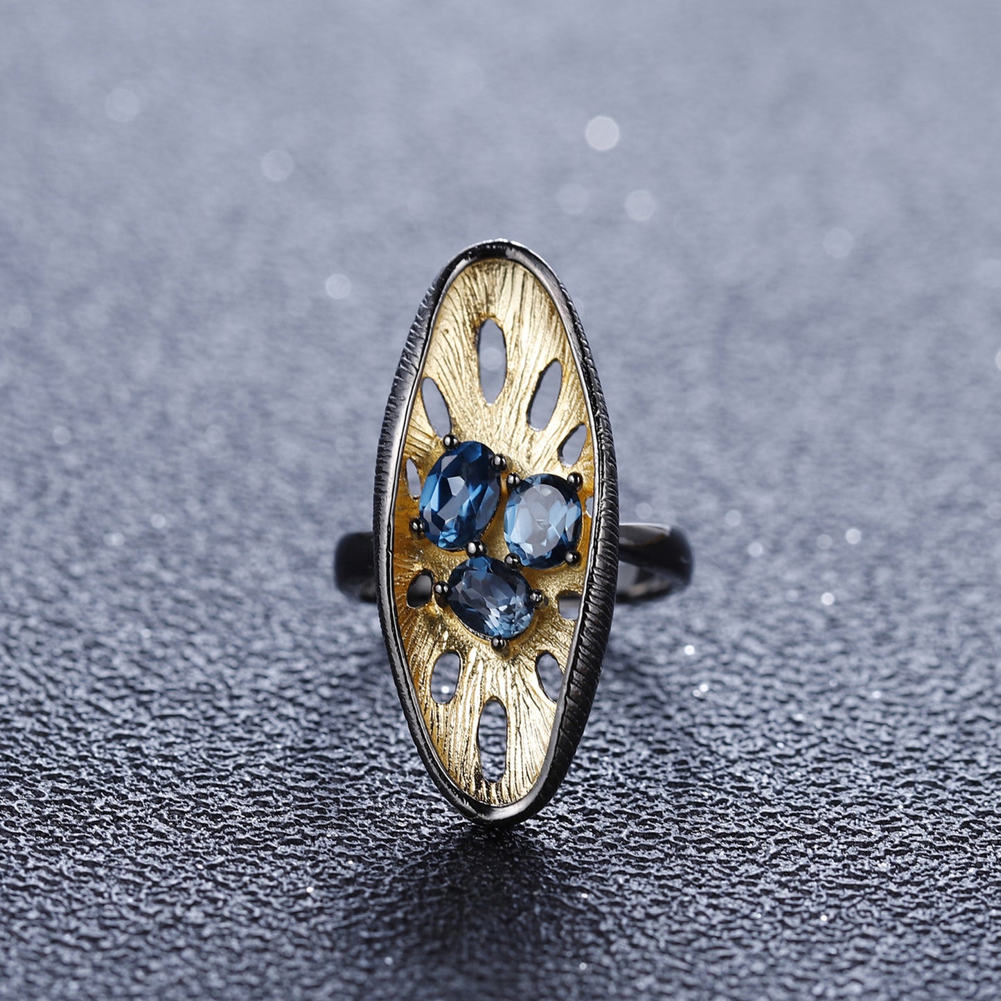 Italian Craft Designer Gemstone Ring Natural, Unique, and High-end Feel925Silver Natural Amethyst Ring
