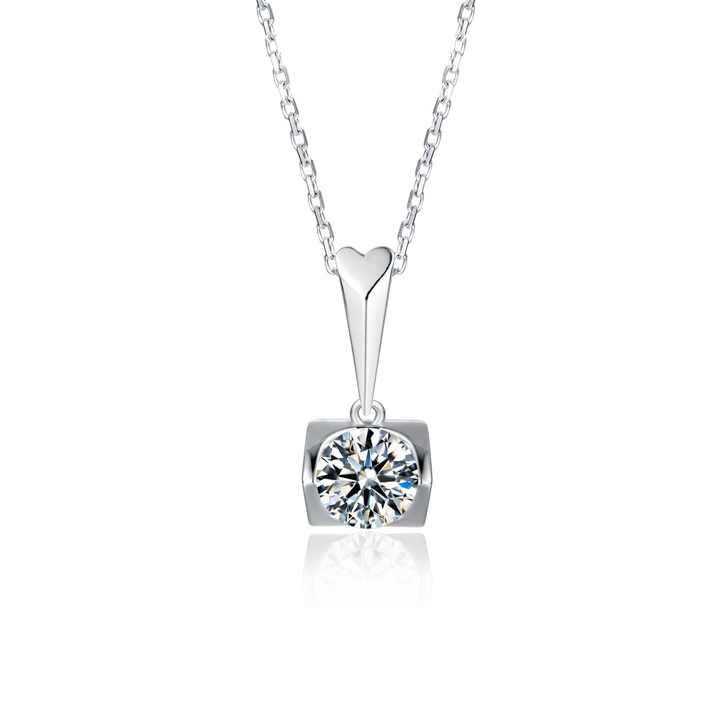 Fashion Earrings and Necklace Two-Piece Set s925Sterling Silver Inlaid Gemstone1Carat Moissanite Jewelry Set