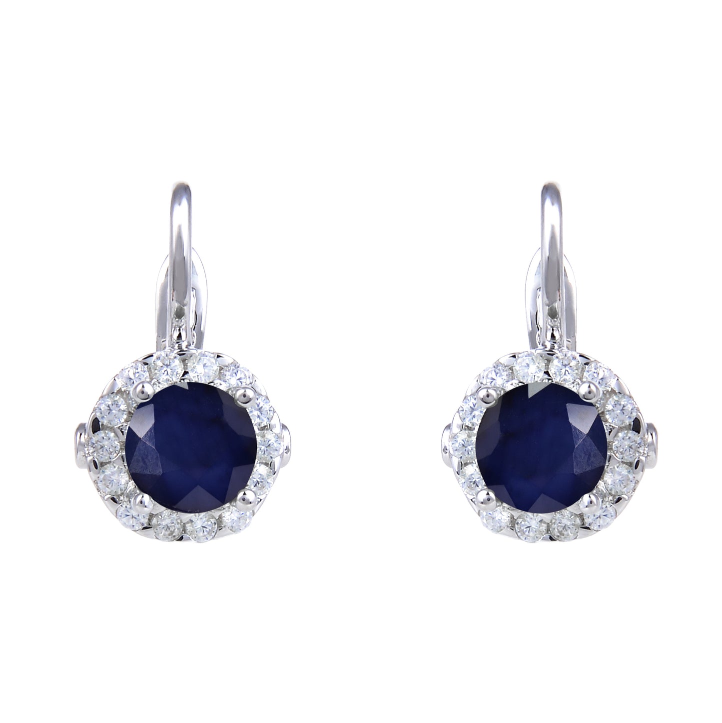 Factory Direct Supply Natural Stone Earrings Vintage s925Sterling Silver Inlaid Sapphire Topaz Earrings