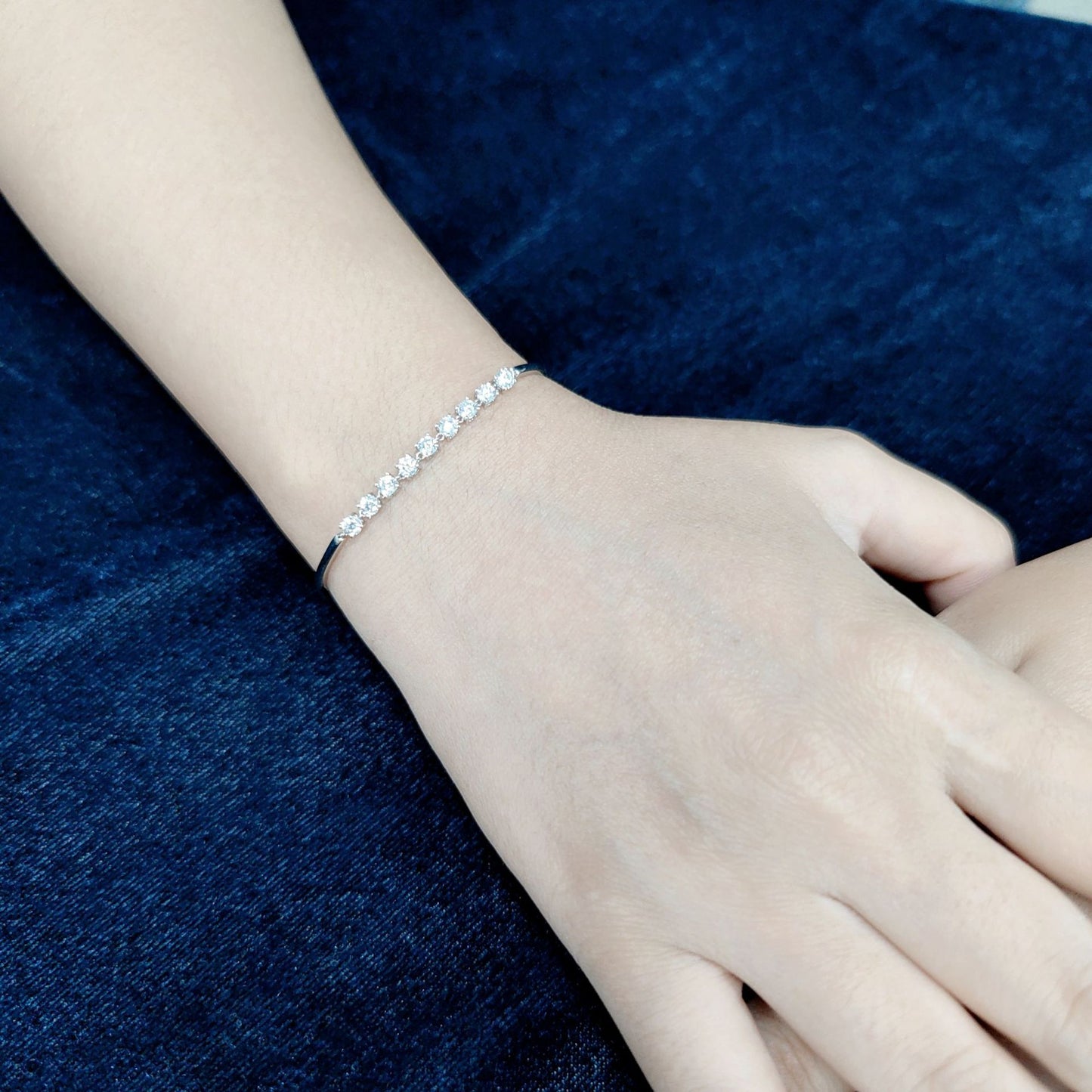 Light luxury temperament chic Single Row Diamond Bracelet9/10/14/18k Gold CVD/HPHT Lab-grown Diamond Bracelet