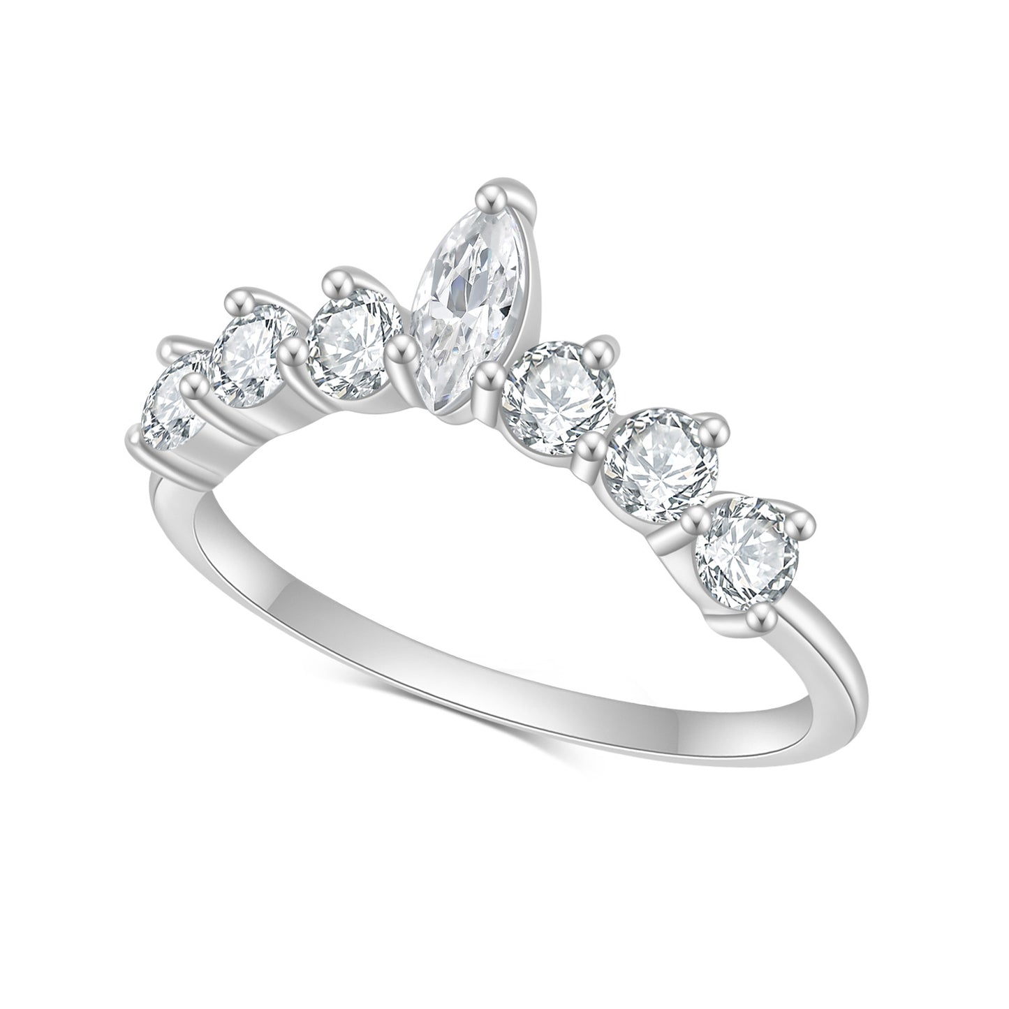 Korean Style Fashionable Hand-Shaping Moissanite Ring10/14/18k White Gold Rose Gold Yellow Gold Ring