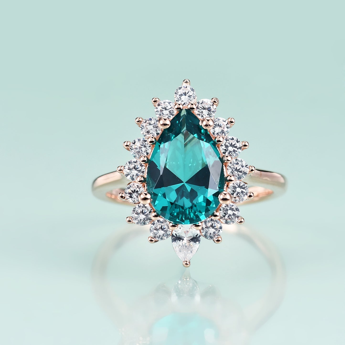 S925Silver Inlaid Emerald Nano Ring Luxurious and high-end feel8*12mm Colorful Gemstone Rose Gold Ring