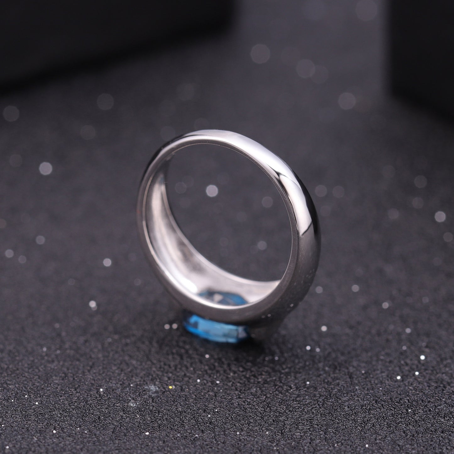 Natural Topaz Ring In Stock Wholesale Fashion Simple Style s925Sterling Silver Inlaid Natural Sapphire Ring