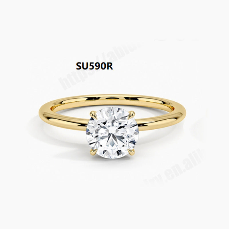 Simple Temperament9/10/14/18k Gold Ring with Moissanite1Carat Wedding Ring Hot-Selling Plain Gold Ring