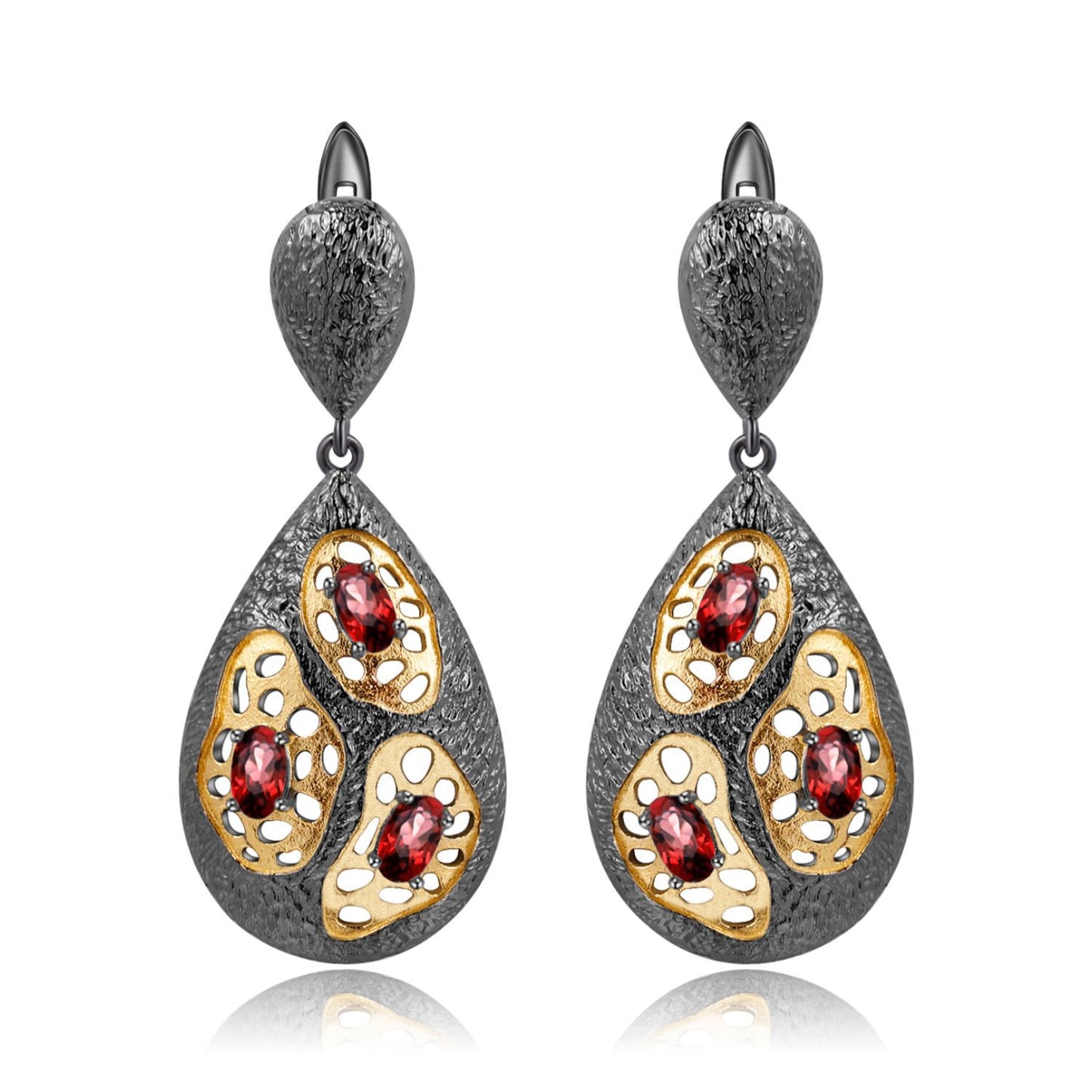 Italian Craft Designer Gemstone Earrings Retro High-End Sense925Silver Natural Amethyst Earrings Drop Earrings