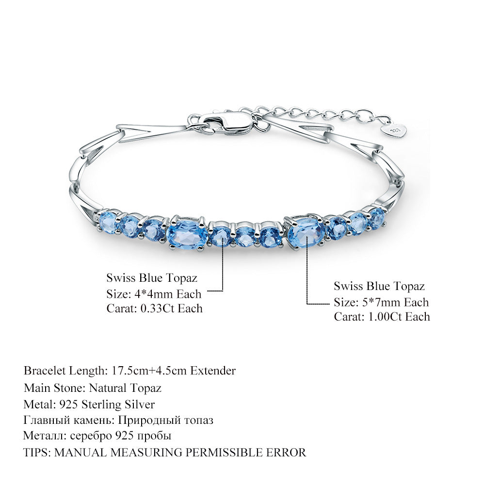 Factory Direct Supply New Design Natural Garnet Bracelet Fashionable Natural Gemstones s925Silver bracelet