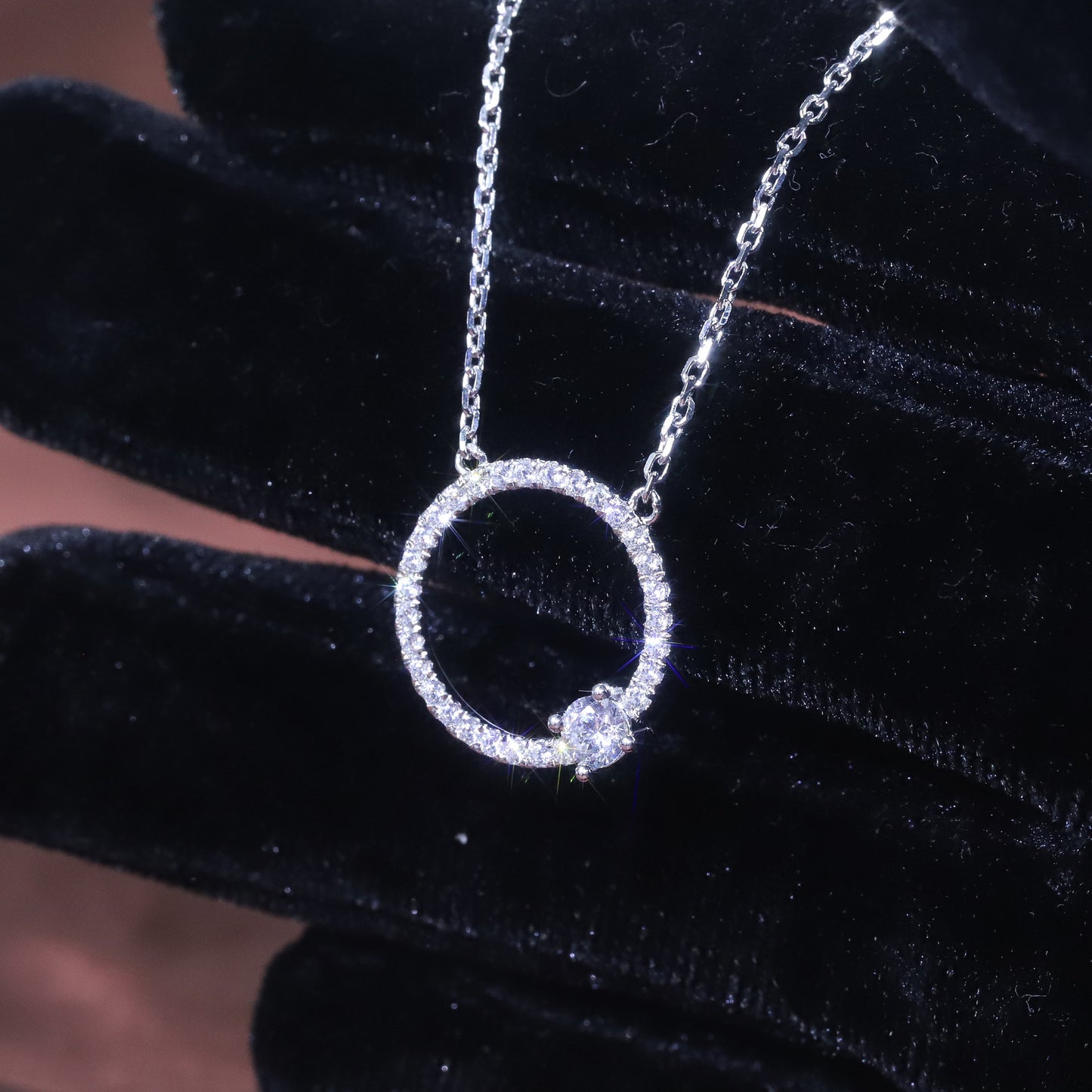 Minimalist Elegant Light Luxury Jewelry Full Body9/10/14/18k White Gold Clavicle Chain Crushed Diamond Cultivated Diamond Necklace