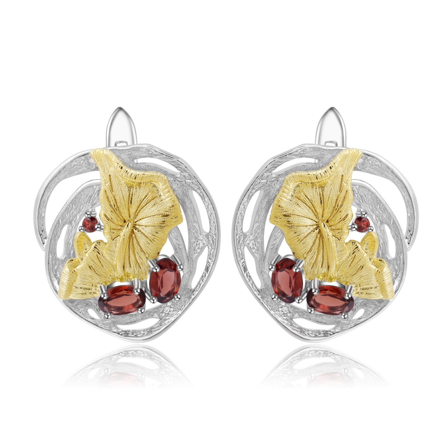 Designer High-End Gemstone Earrings Natural Style Design s925Sterling Silver Natural Gemstone Stud Earrings