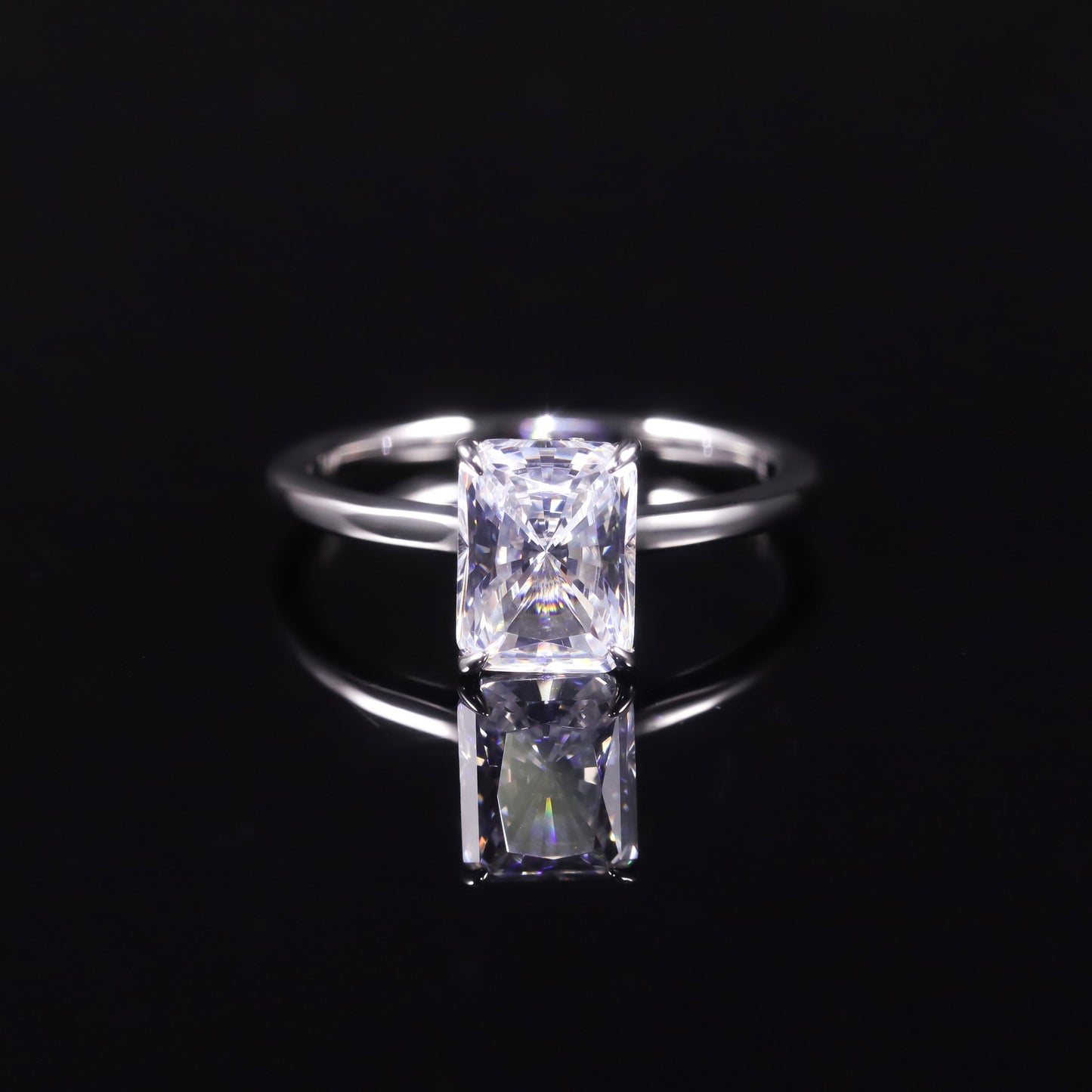 Commute style2Carat Large Main Stone Ring Cushion Shape s925Sterling Silver Moissanite Ring for Women