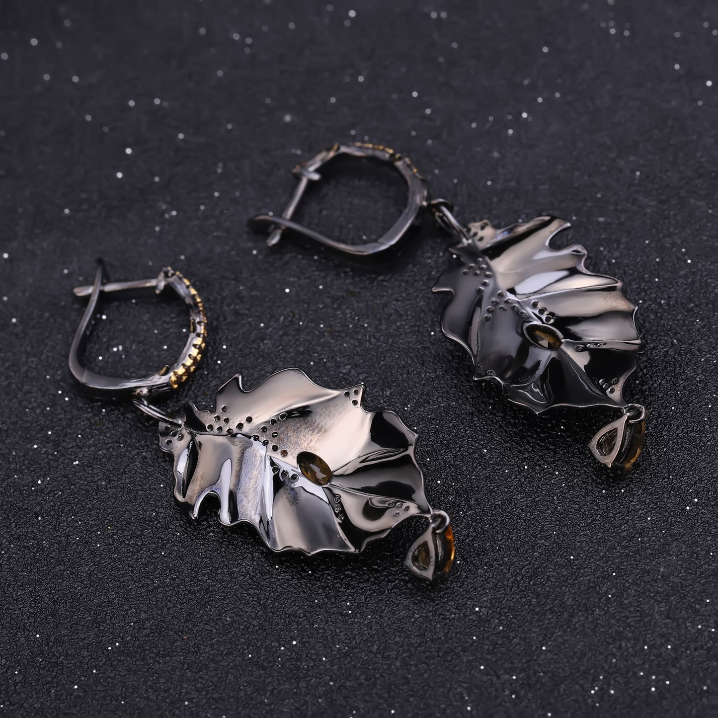 Italian Craft Jewelry Designer Earrings Georgia Personalized Design925Silver Natural Gemstone Earrings