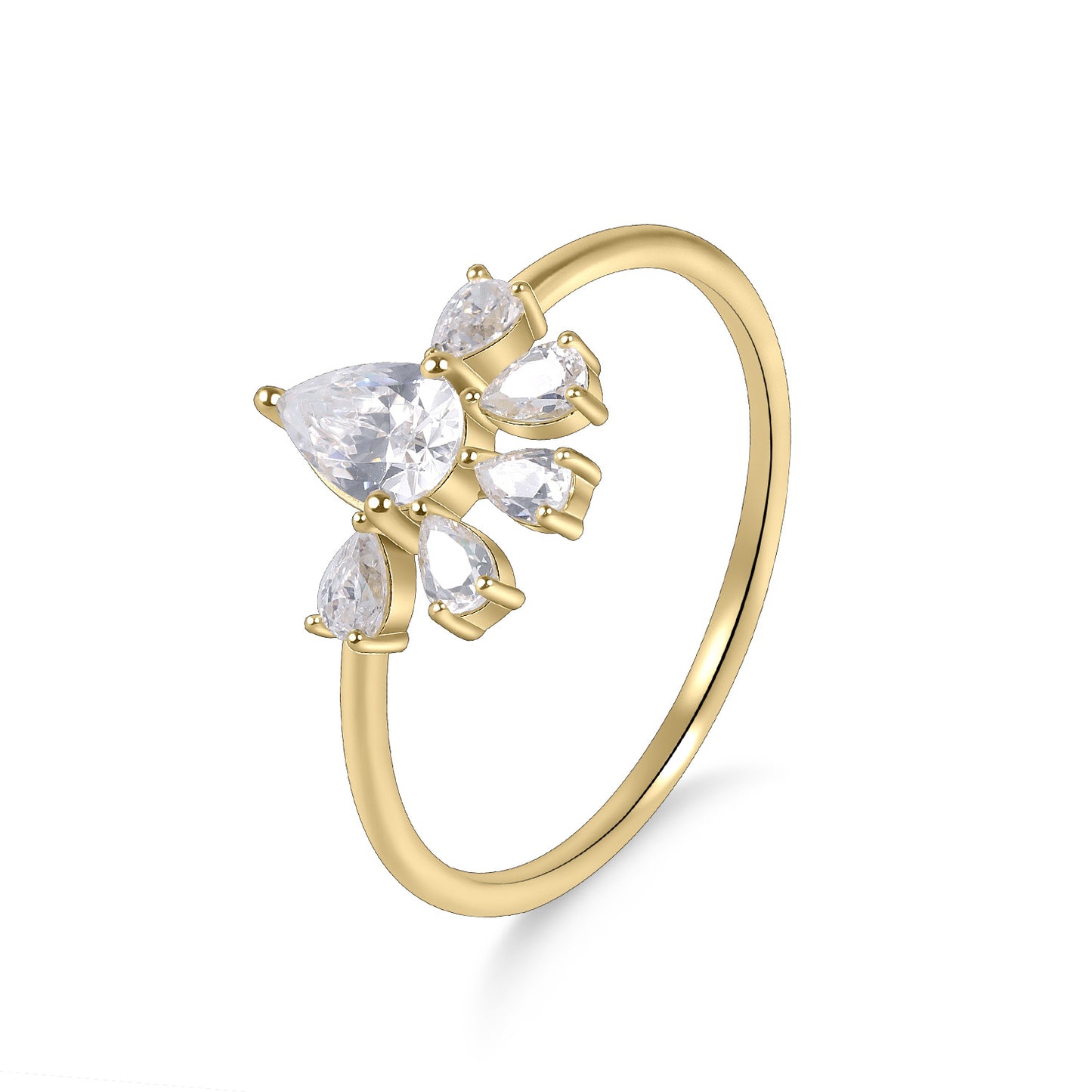 High-Quality Ring s925Sterling Silver Moissanite Gold Dawn Series Small Ring Niche Jewelry