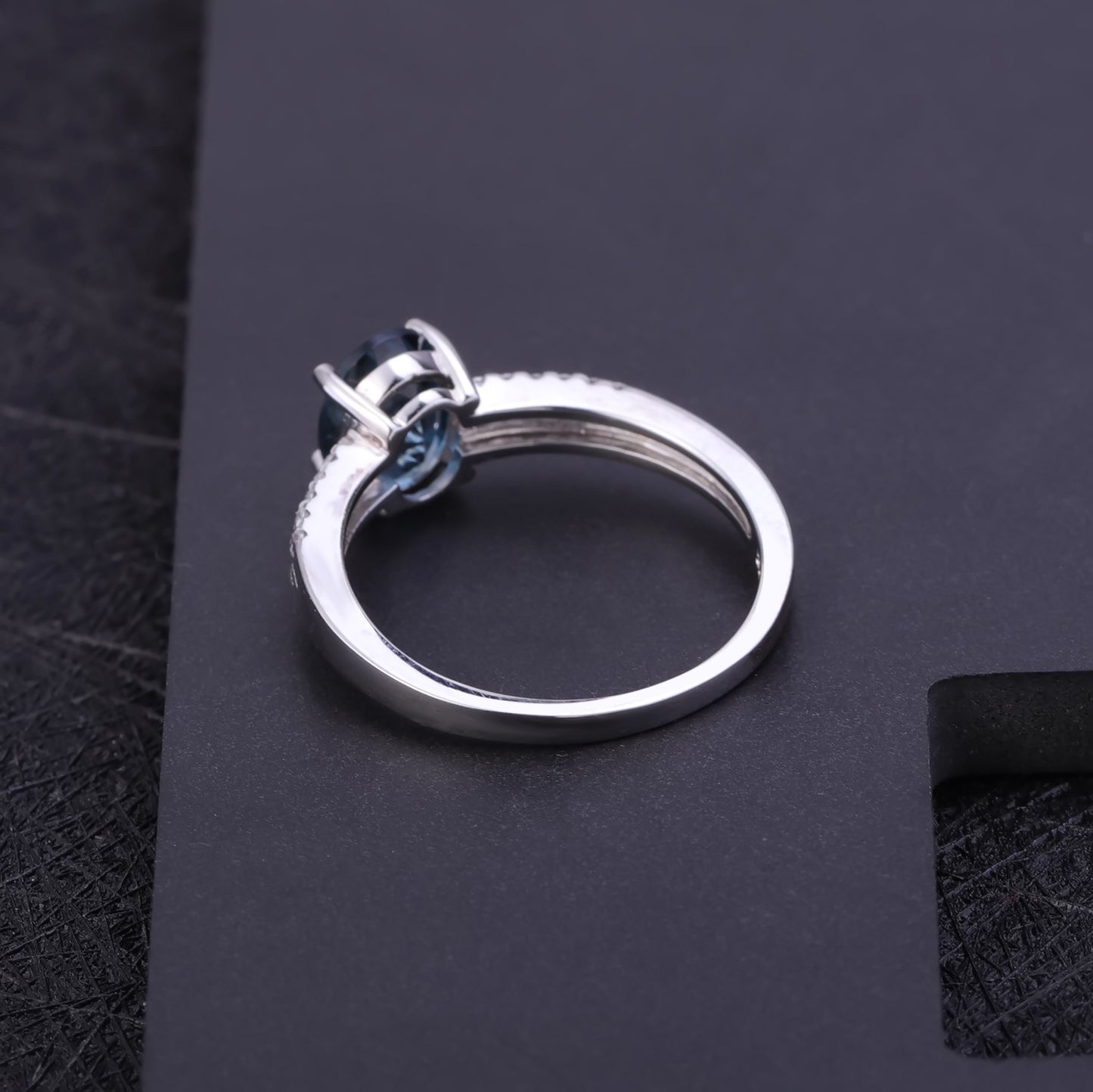 Fashionable Light Luxury Classic Natural Gemstone Ring Spot Direct Supply s925Silver Inlaid Natural Topaz Ring