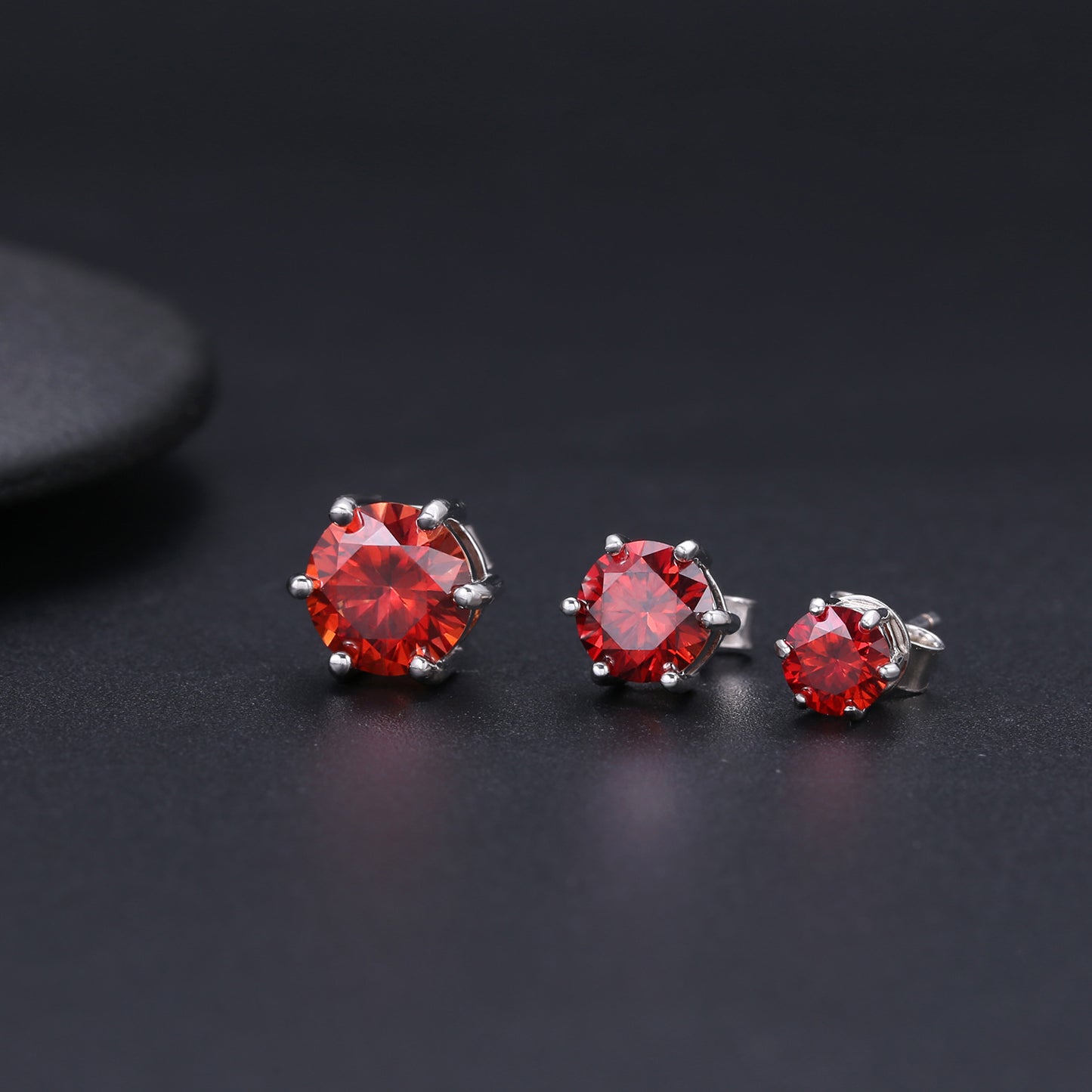 Fashion All-Matching0.5-2Carat Rainbow Moissanite Earrings Commuting S925Sterling Silver Colorful Moissanite Stud Earrings