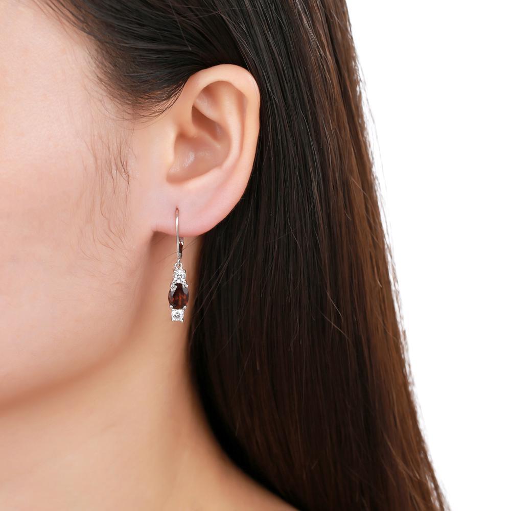 Factory Direct Supply Natural Gemstone Earrings Vintage Personality Inlaid with Garnet s925Sterling Silver Stud Earrings
