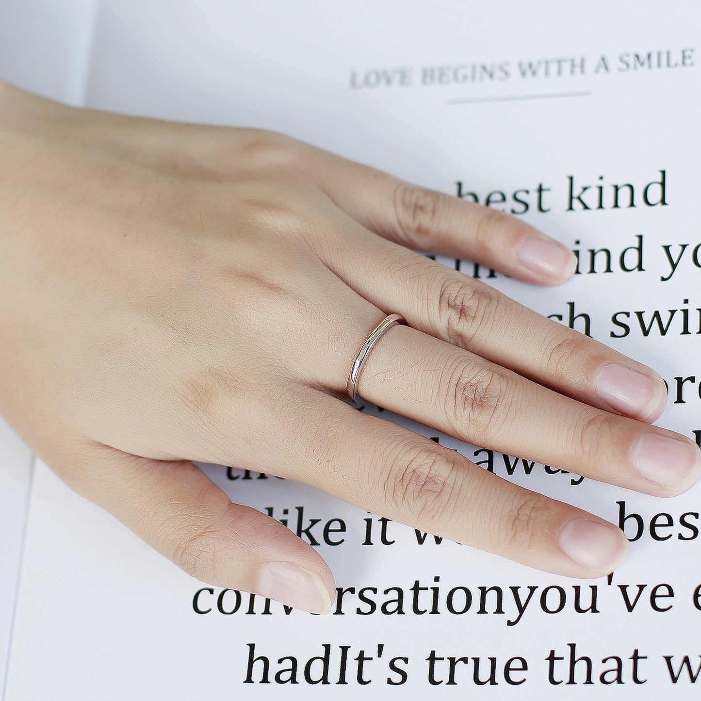 Minimalist Cool Style Plain Ring Full Body9/10/14/18k White Gold Rose Gold Yellow Gold Ring for Men and Women