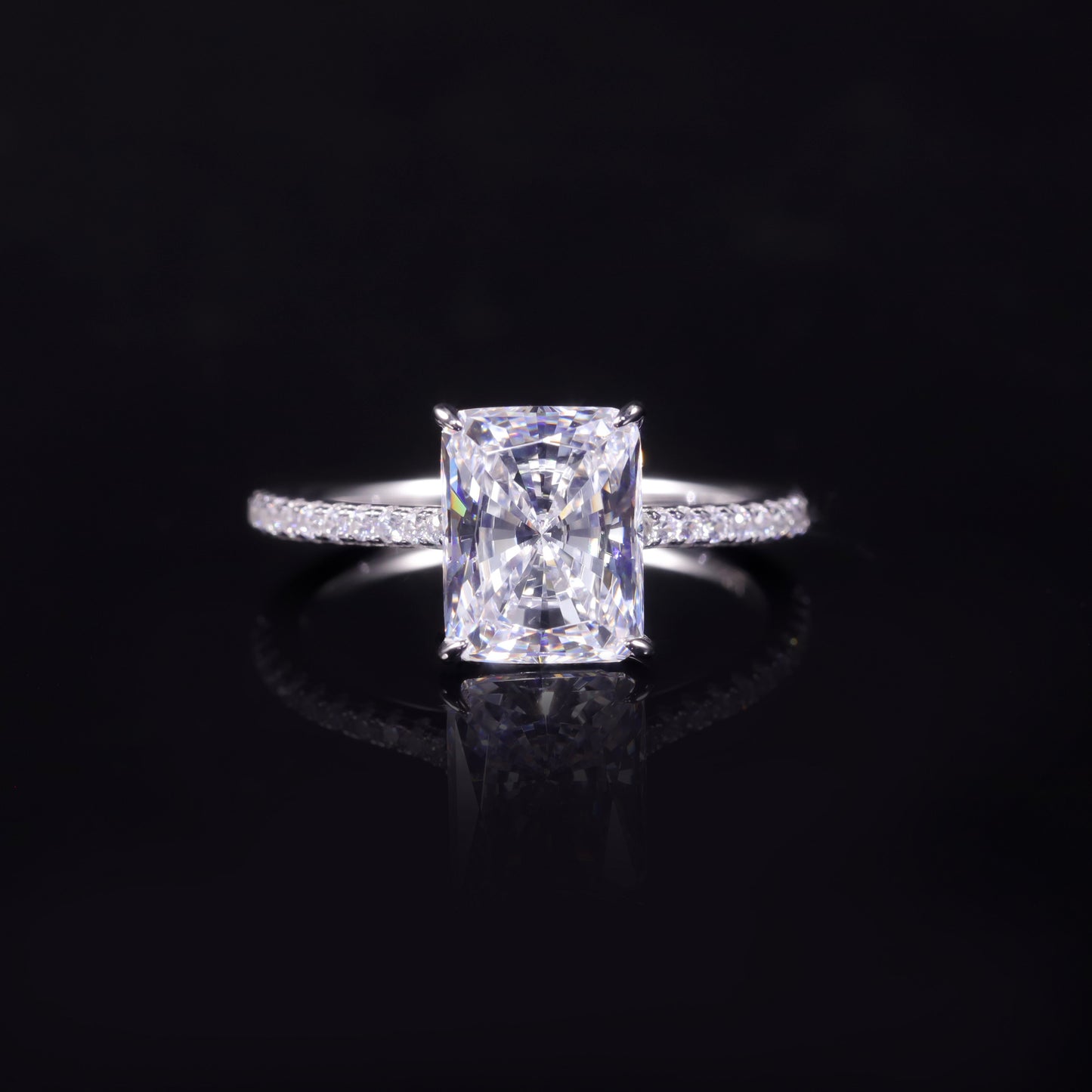Hot Sale3Carat Wedding Ring Large Main Stone Ring s925Sterling Silver Ring with Moissanite