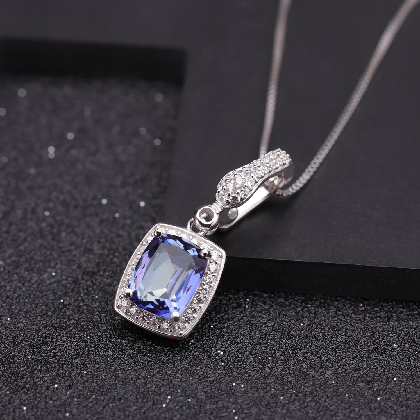 Luxurious Colorful Gemstone Necklace Pendant Fashionable and Unique Style s925Silver Inlaid Crystal Necklace Pendant
