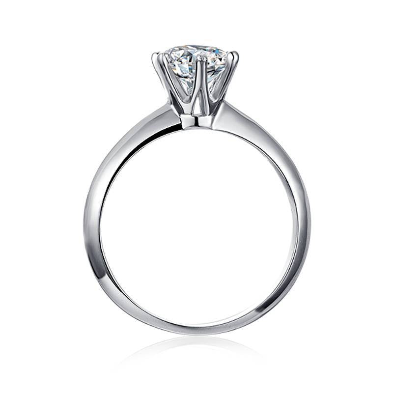 Classic Simple Six-Claw1Carat Moissanite Ring9/10/14/18k Rose Gold White Gold Yellow Gold Rings for Men and Women