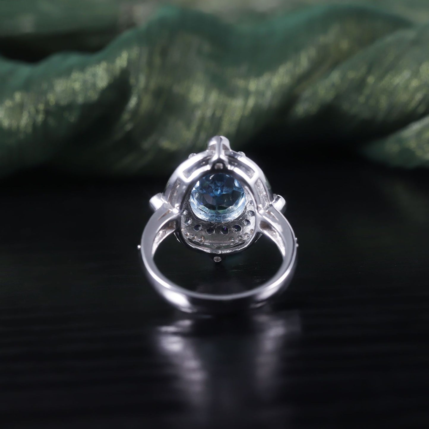 Unique Designer Rings s925Sterling Silver Inlaid Gemstone Ring Natural Topaz Multicolored Gemstone Ring New Model