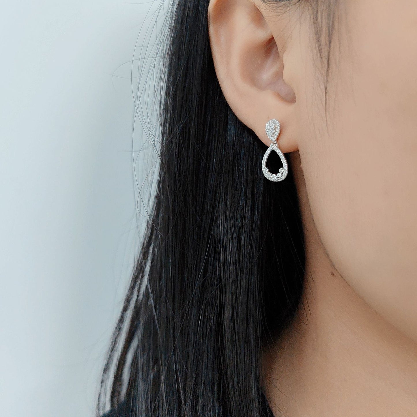 Versatile Luxurious Cluster Diamond Earrings with Multiple Wearing Styles9/10/14/18k Gold Cultivated Diamond Earrings