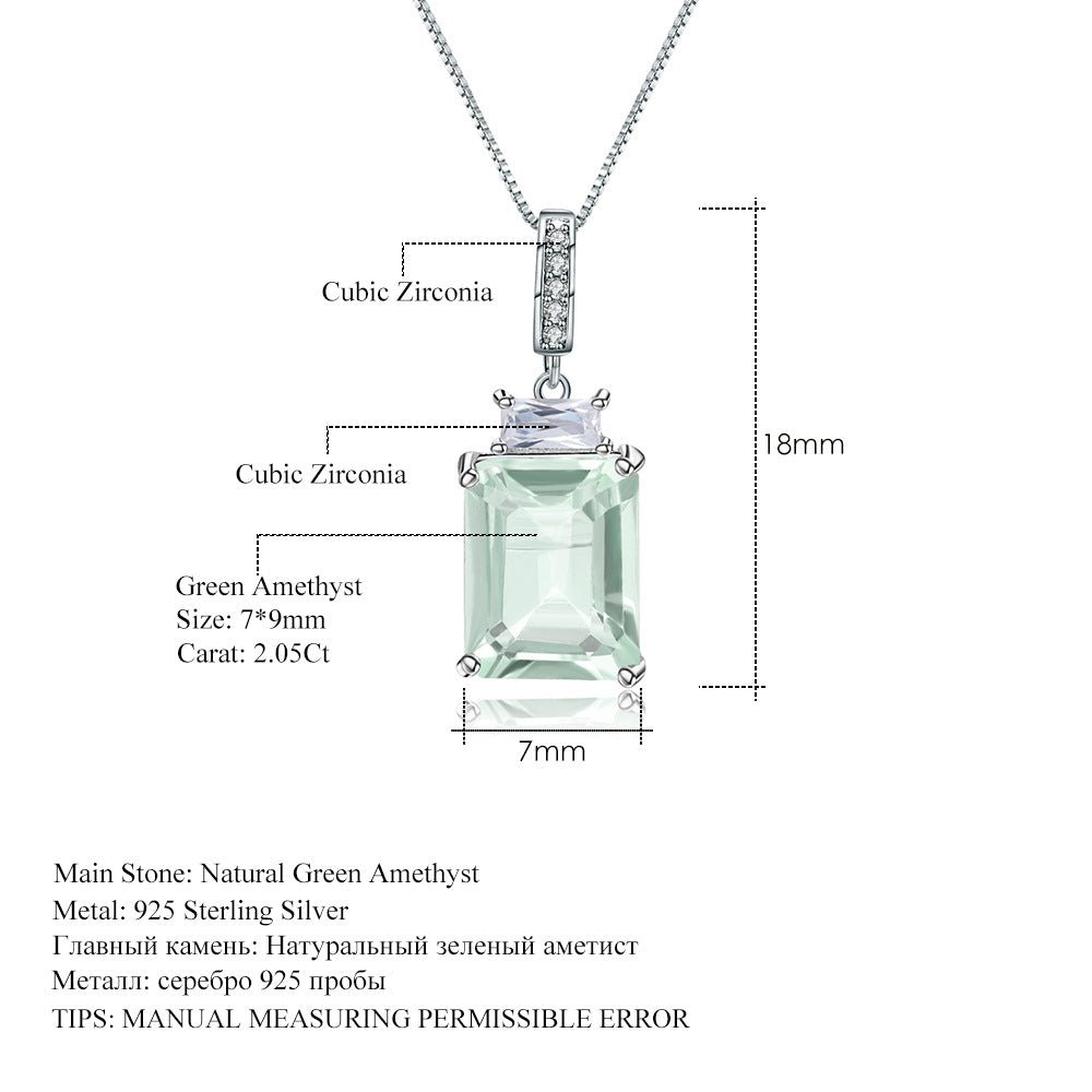 Natural Topaz Necklace Pendant Fashionable Light Luxury High-end Feel s925Sterling Silver Inlaid Natural Gemstone Necklace