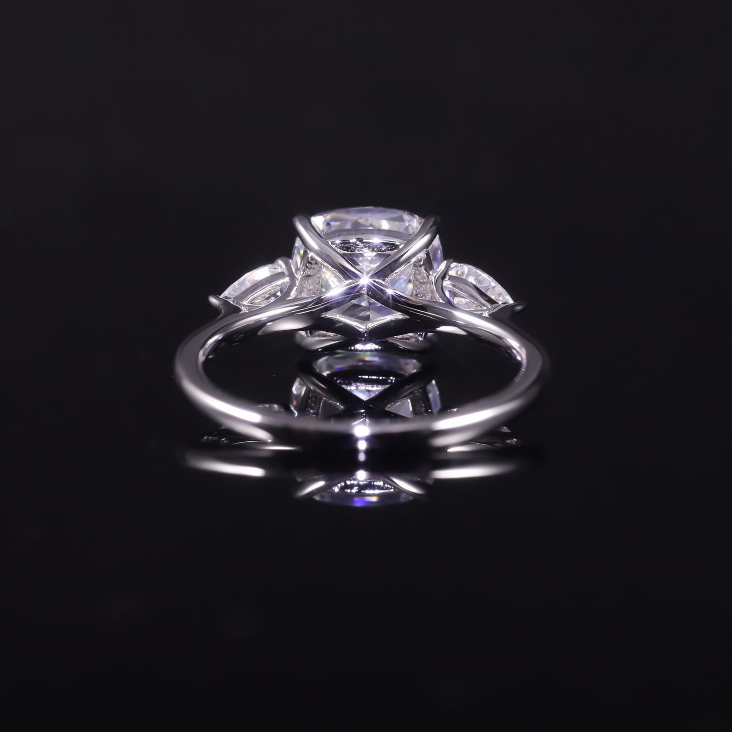 Luxury3Carat Ring Foreign Trade Fat Square s925Sterling Silver Moissanite Large Main Stone Ring for Women