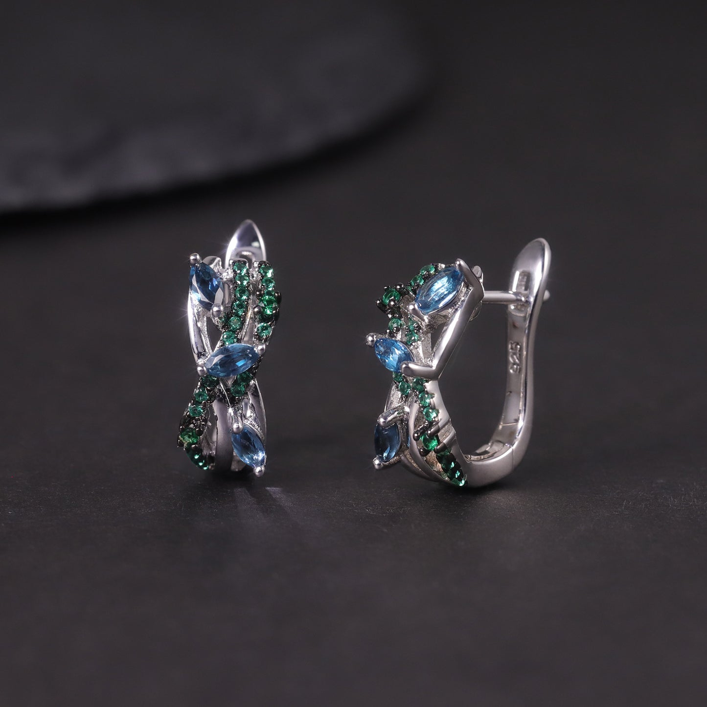 New Design Sense Natural Topaz Earrings s925Silver Cluster Garnet Peridot Amethyst Gemstone Earrings