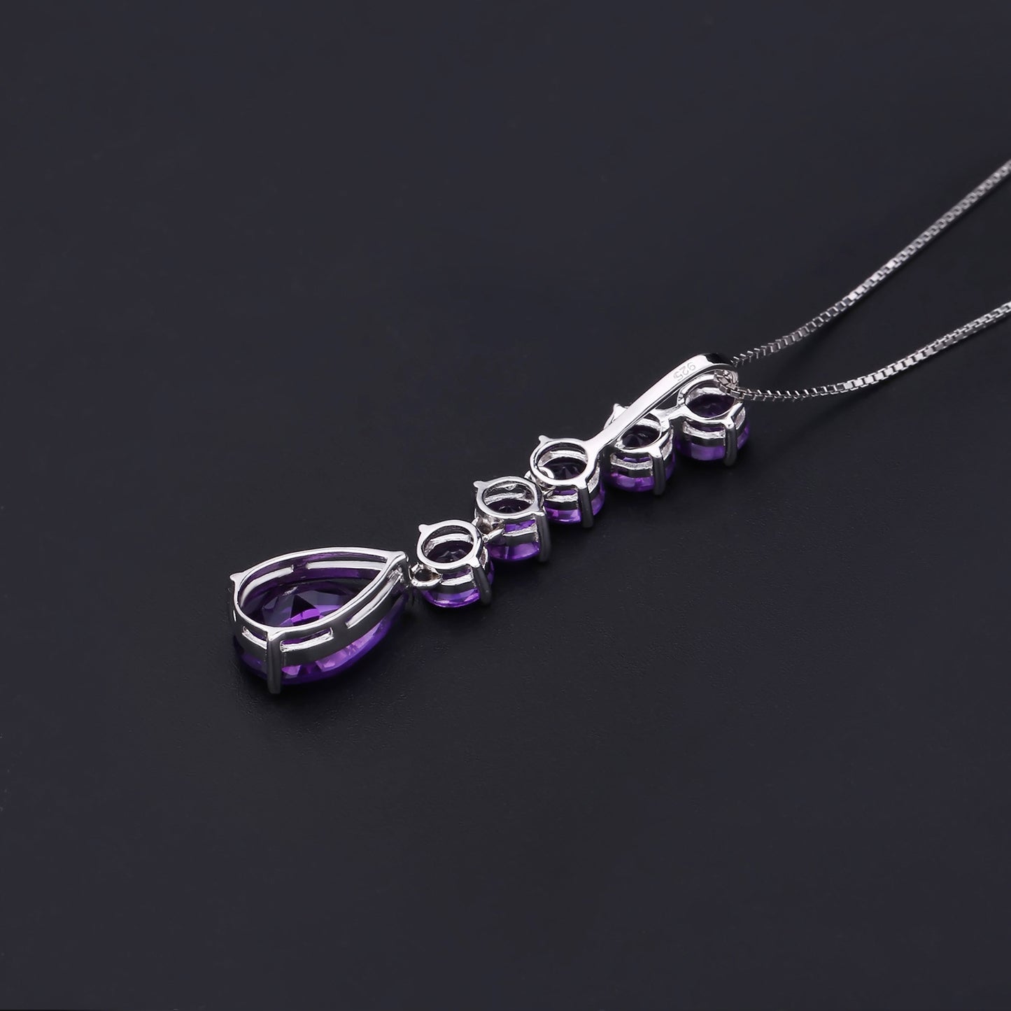 Luxurious High-End Natural Amethyst Pendant Supply s925Silver Inlaid Natural Gemstone Necklace Pendant
