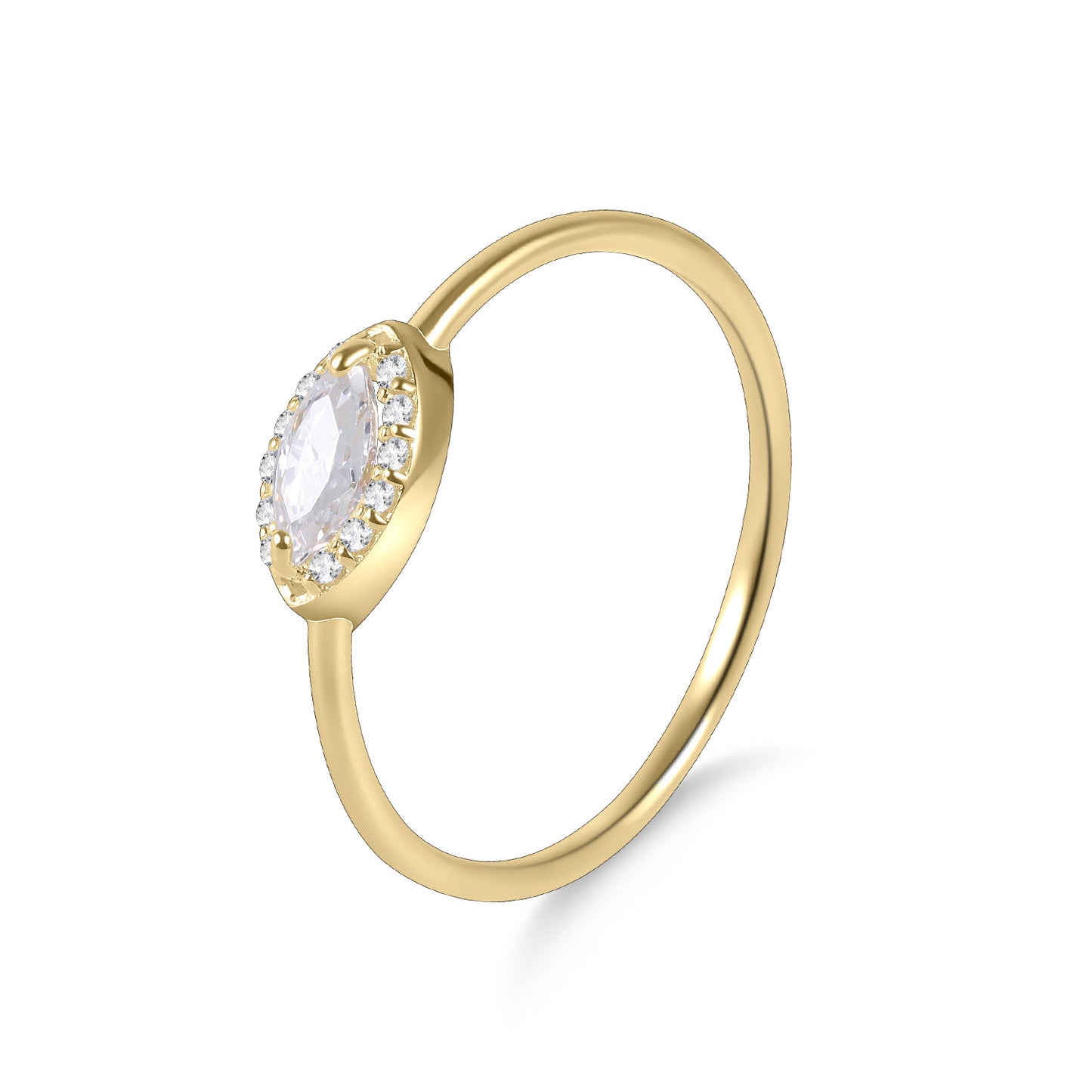 Niche High-End Thin Ring s925Sterling Silver Moissanite Gold Dawn Series Small Ring2024Popular