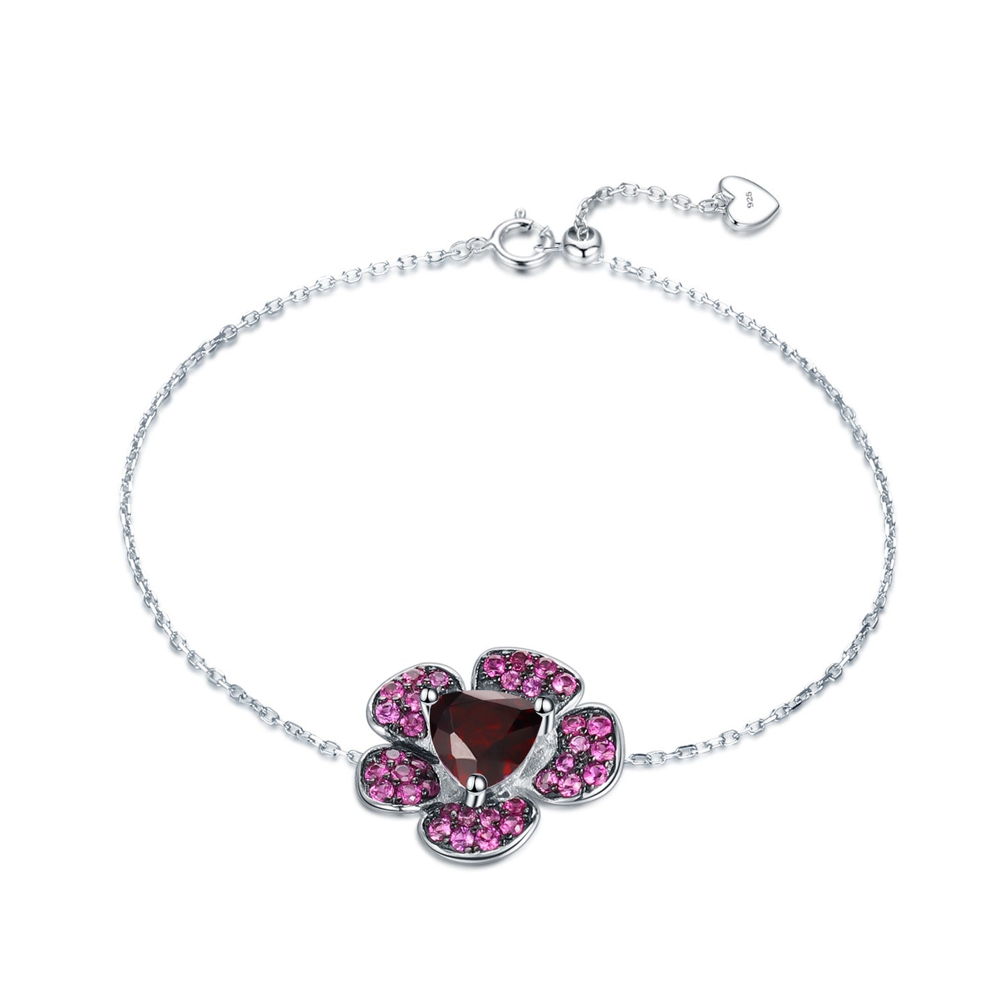 Designer Model Elegant and Personalized Gemstone Bracelet Natural Style Floral High-End Feel925Silver Natural Amethyst Bracelet