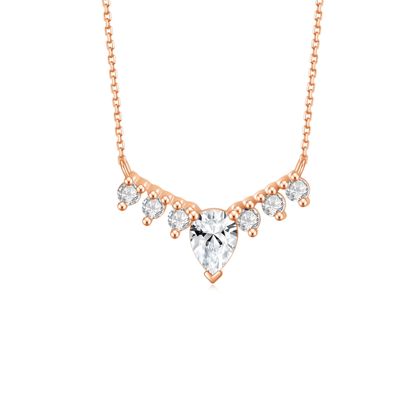 Moissanite Pendant Korean Style ins Elegant Collarbone Chain Full Body10/14/18k White Gold Rose Gold Yellow Gold Necklace