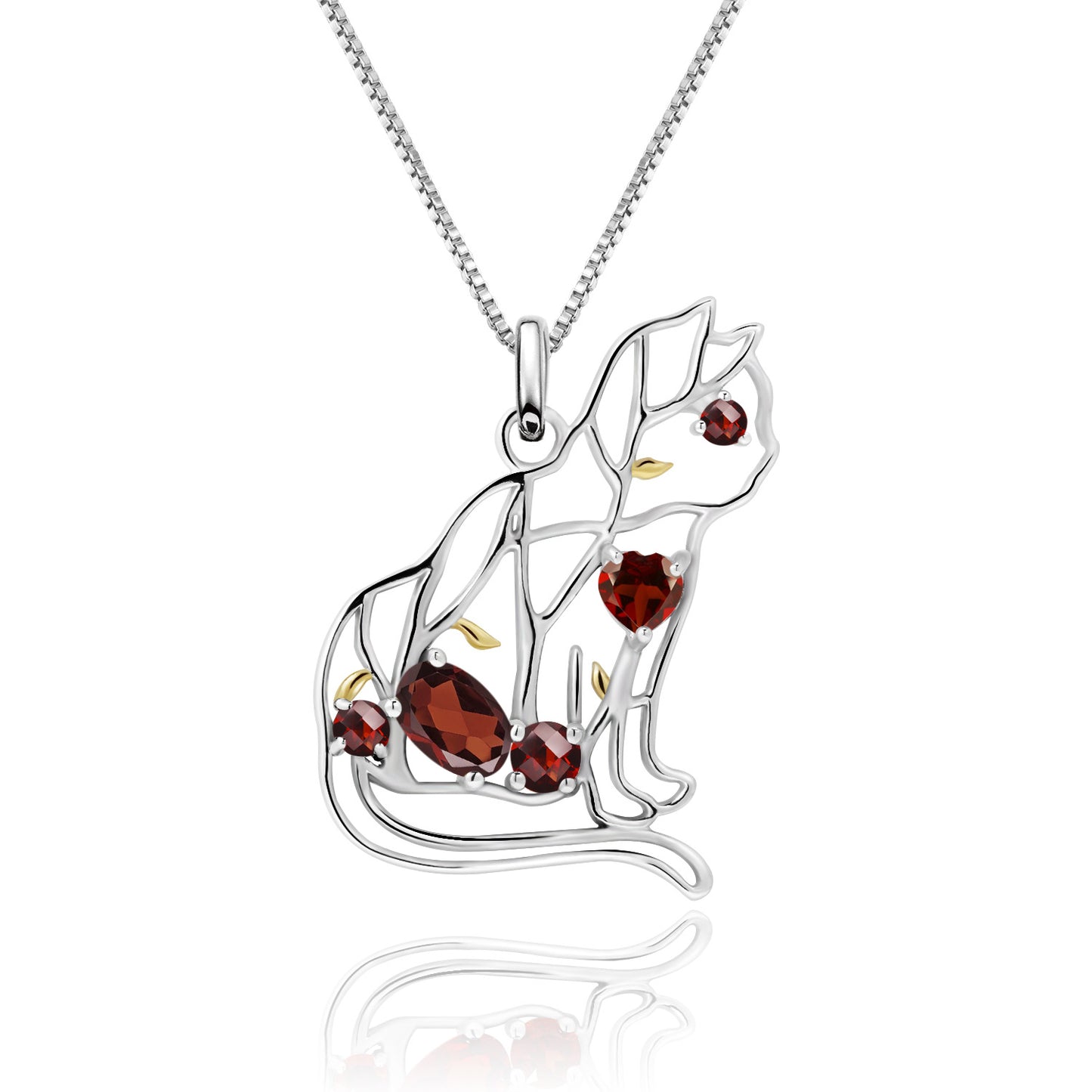Designer Irregular Geometric Gemstone Pendant Unique Style925Silver Inlaid Natural Gemstone Necklace Pendant