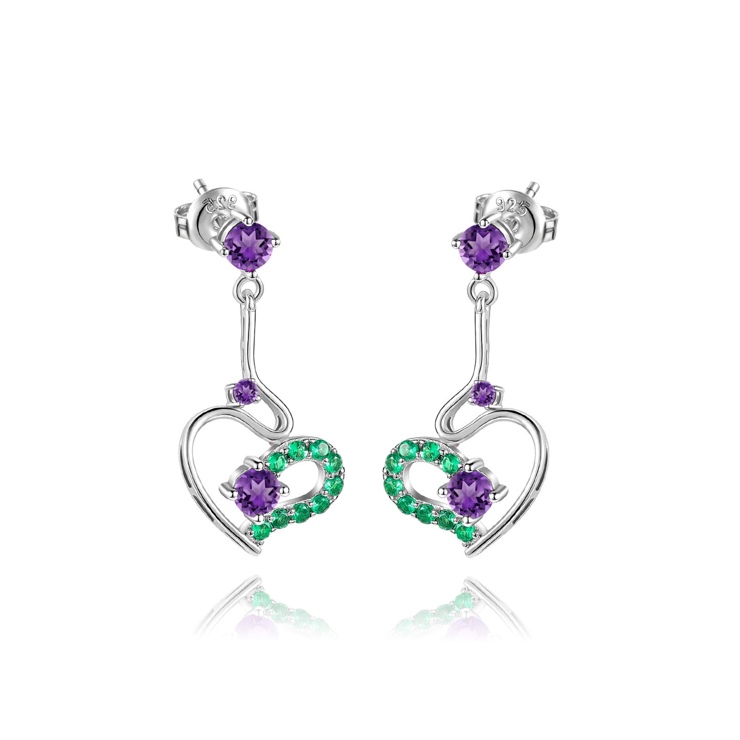 Spring and Summer New Natural Amethyst Topaz Earrings925Sterling Silver Creative Niche Design Gemstone Earrings