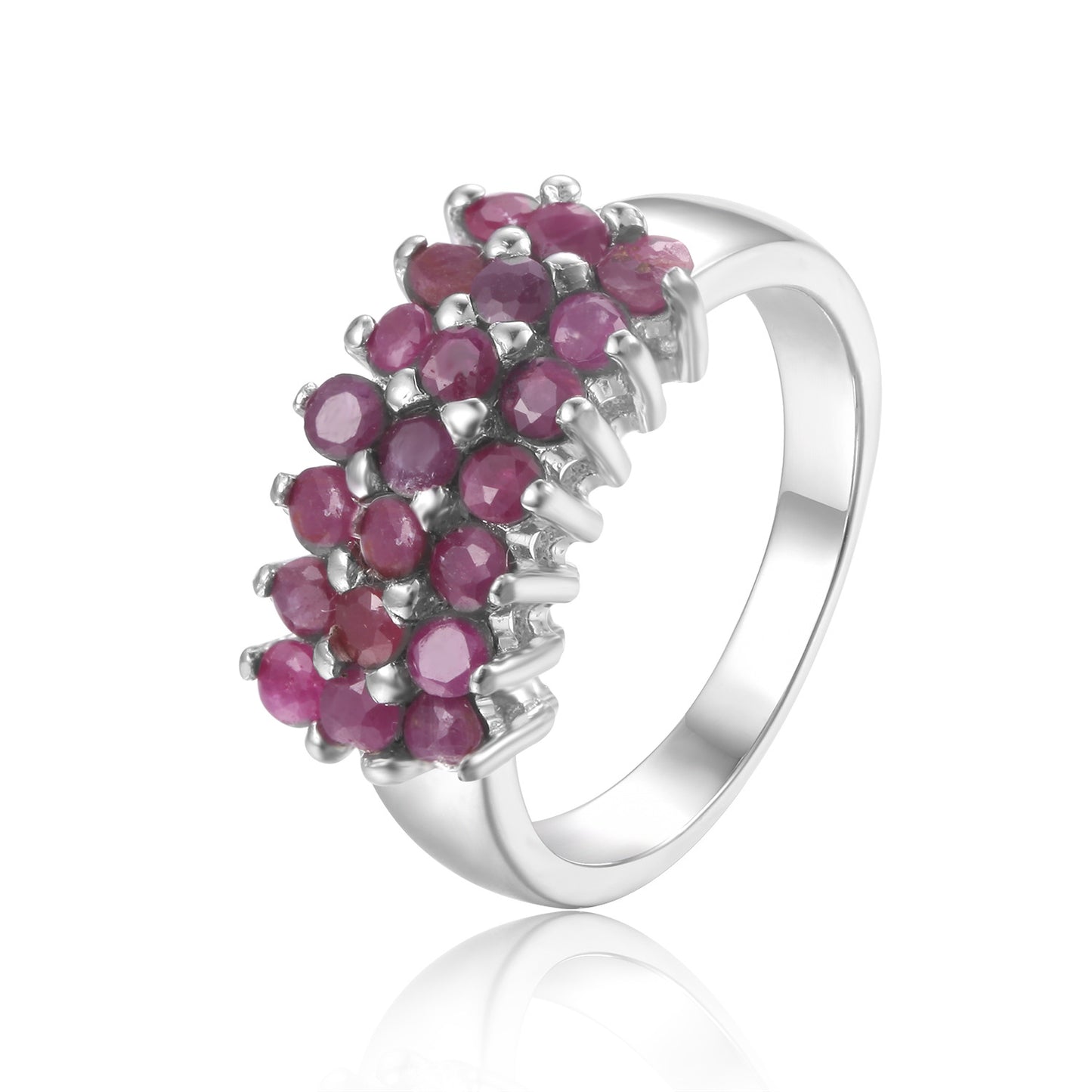 Natural Tourmaline Ring Source s925Sterling Silver Inlaid Colorful Gemstone Three-Row Stone Personality Ring