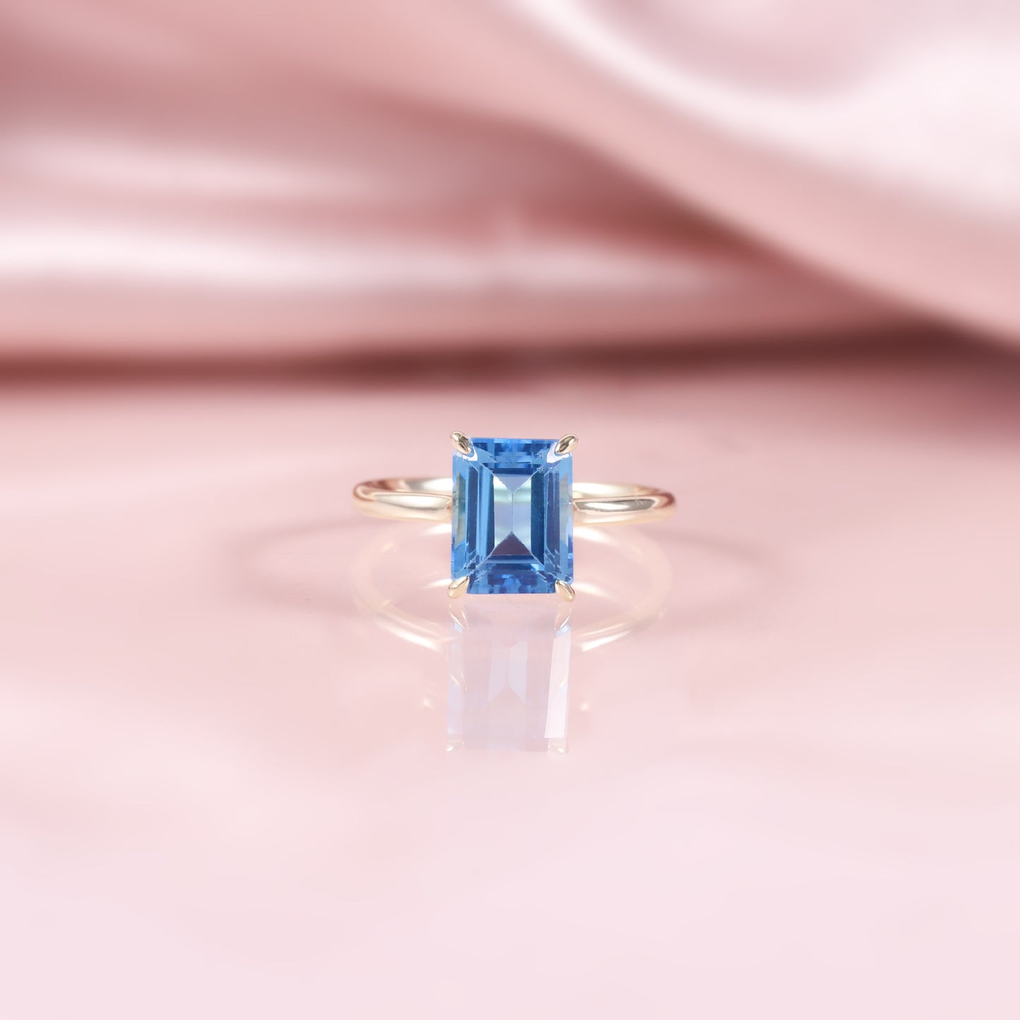Candy-colored Fresh Ring s925Sterling Silver Inlaid with Natural Colorful Gemstone Topaz2.5carat ring square