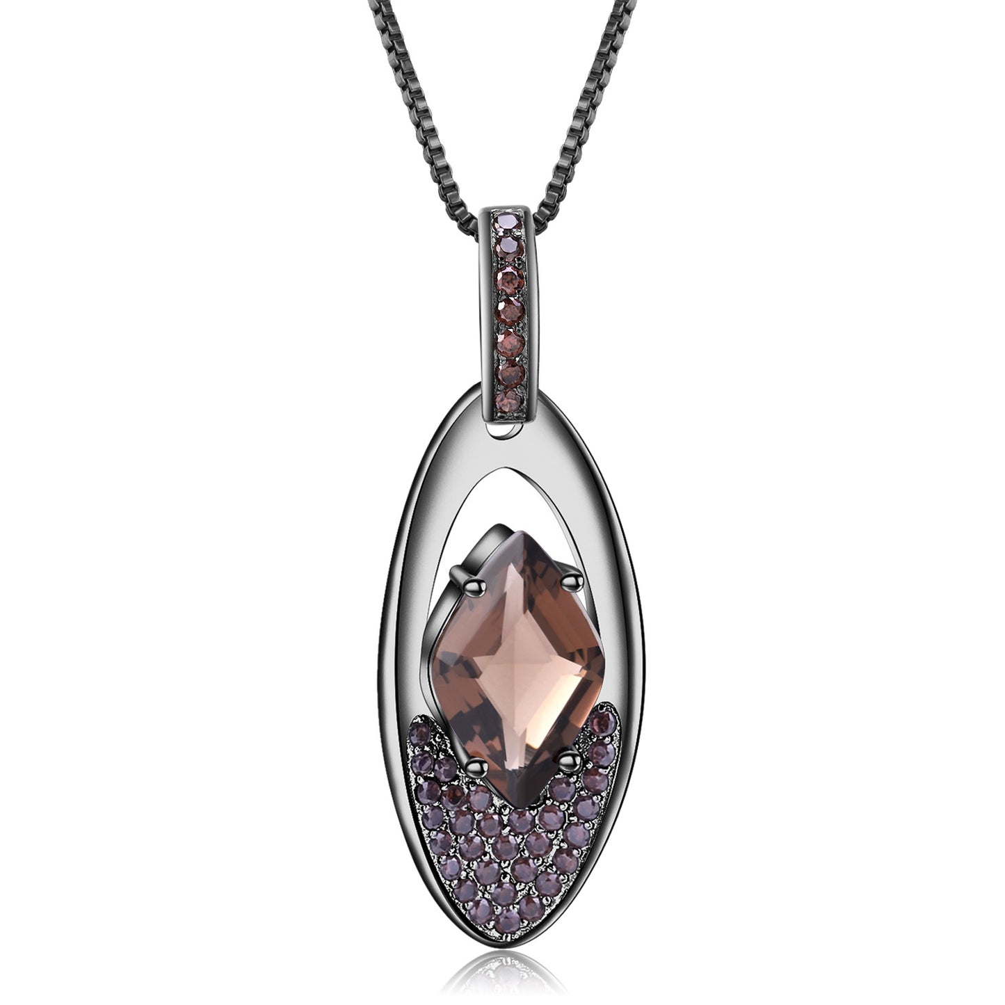 Italian Craft Original Designer Gemstone Necklace Jewelry925Silver Natural Gemstone Citrine Necklace Pendant