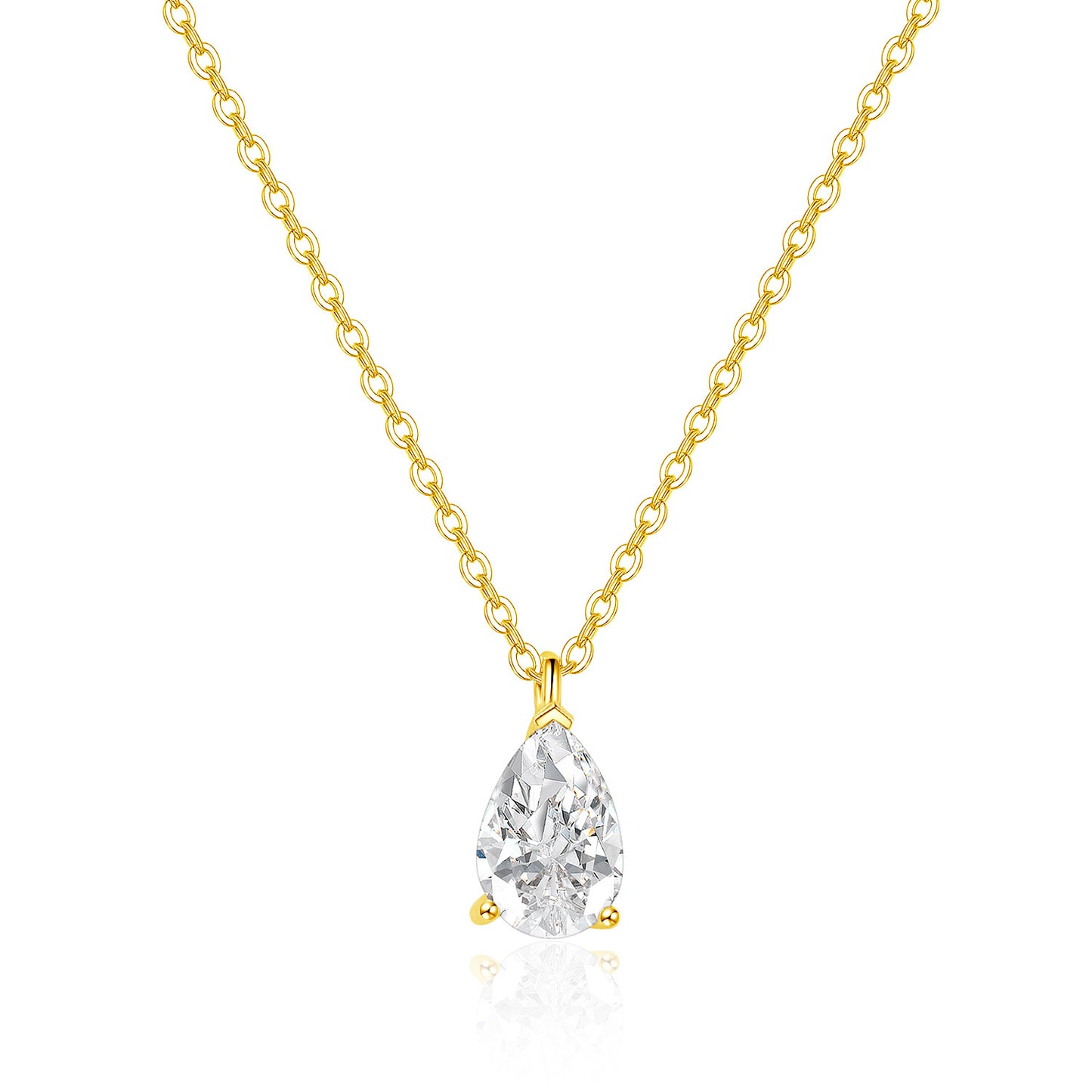 Fashion18k Lab-grown Diamond Pendant0.5Carat Pear-Shaped Water Drop Real Diamond Gold Necklace Simple Single Diamond k Gold accessories