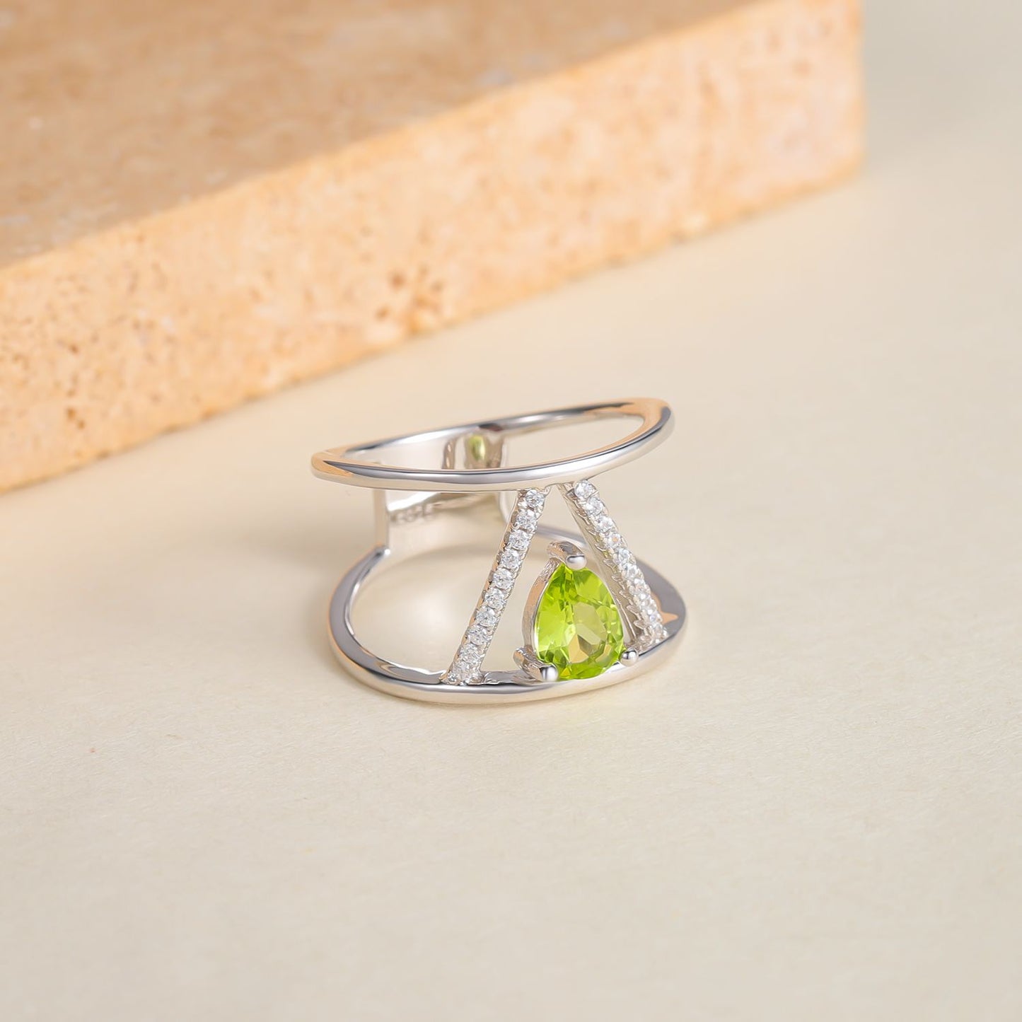 Fresh ins High-Quality Ring with Natural Colorful Sapphire S925Sterling Silver Open Ring New Style