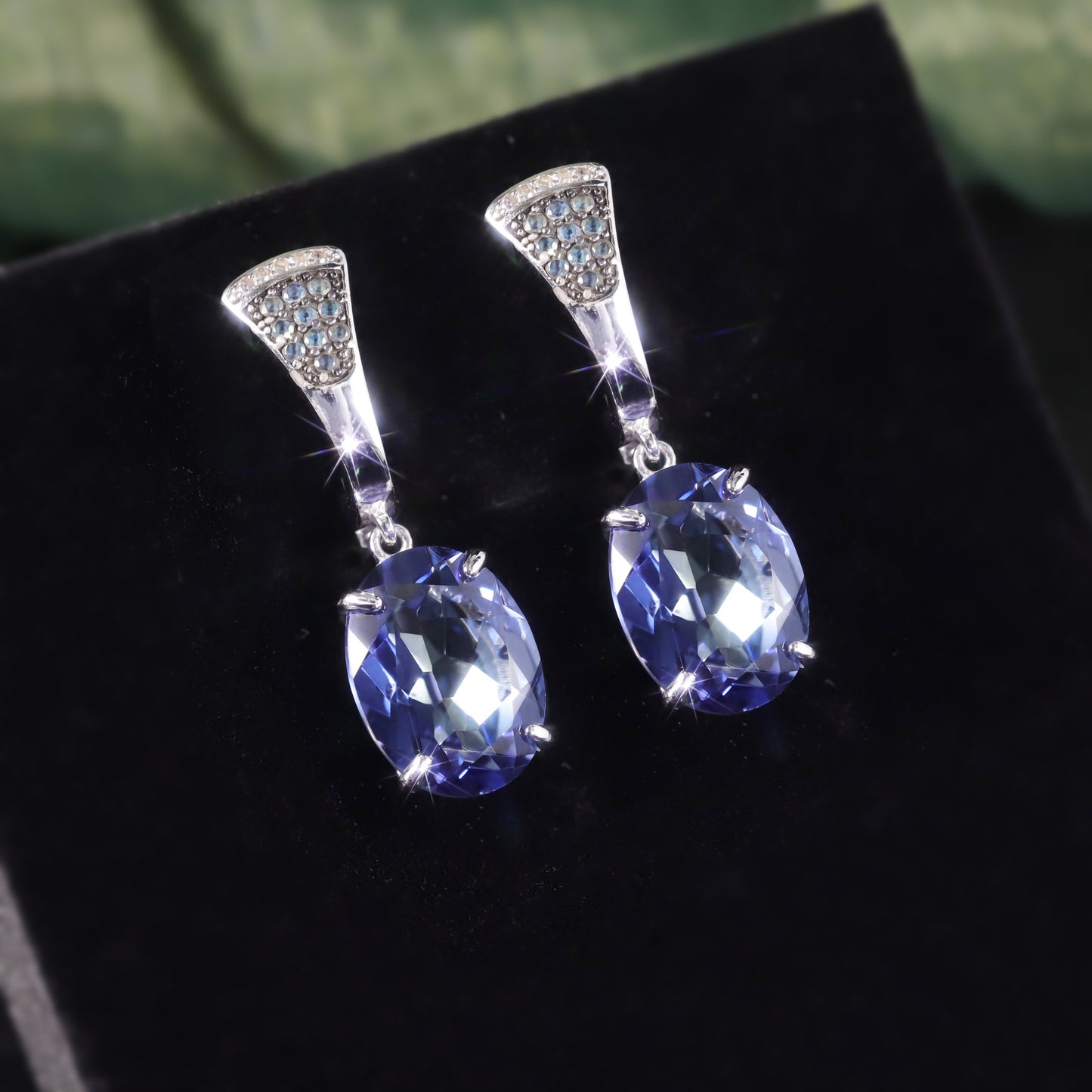Elegant Retro Crystal Earrings s925Sterling Silver Inlaid with Colorful Crystals9Carat Earrings for Women Trendy