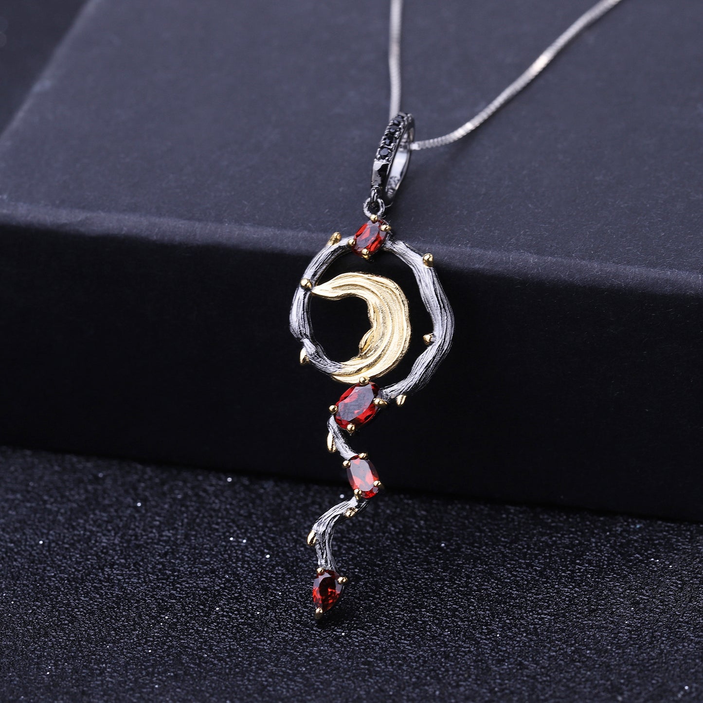 Secret Garden High-End Pendant Natural Style Designer Edition s925Sterling Silver Natural Gemstone Necklace Pendant