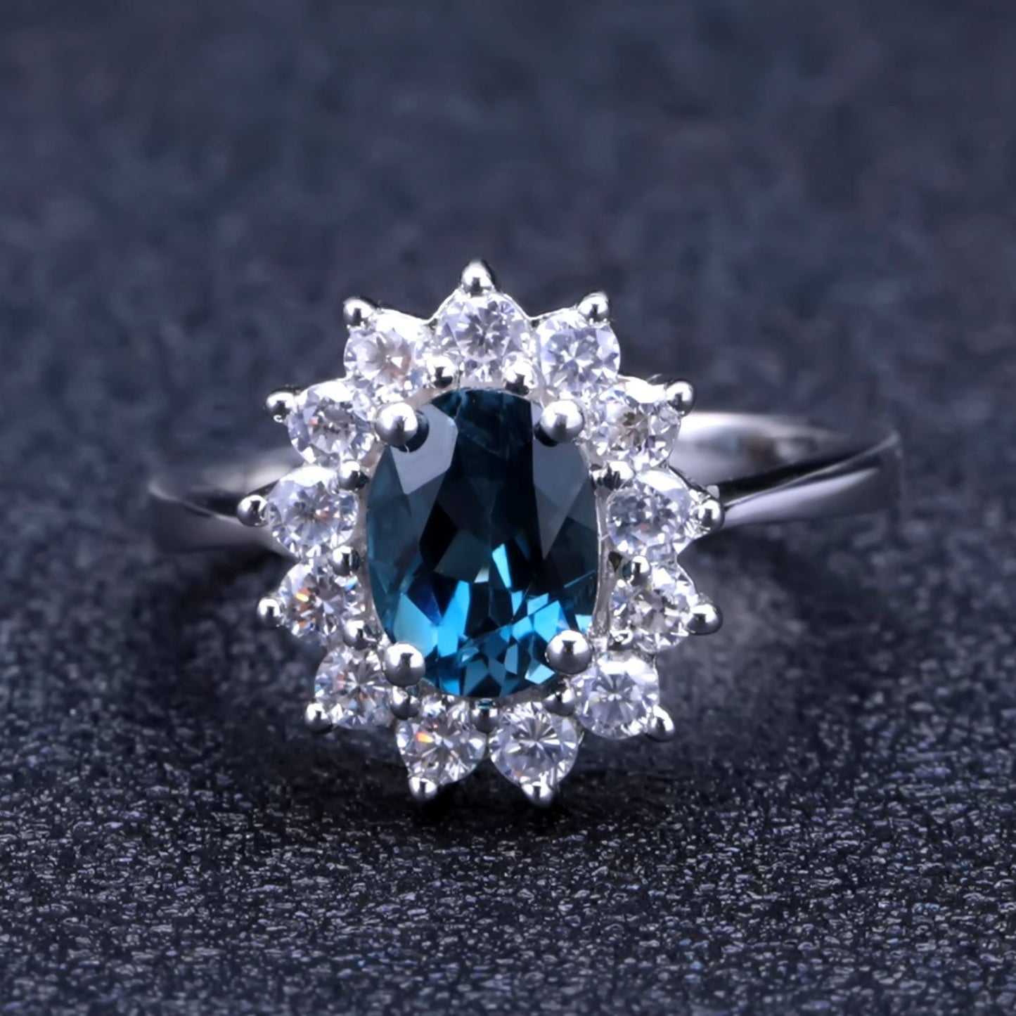 Jewelry Luxury Gemstone Inlay Vintage Design Fashion s925Sterling Silver Natural Topaz Ring