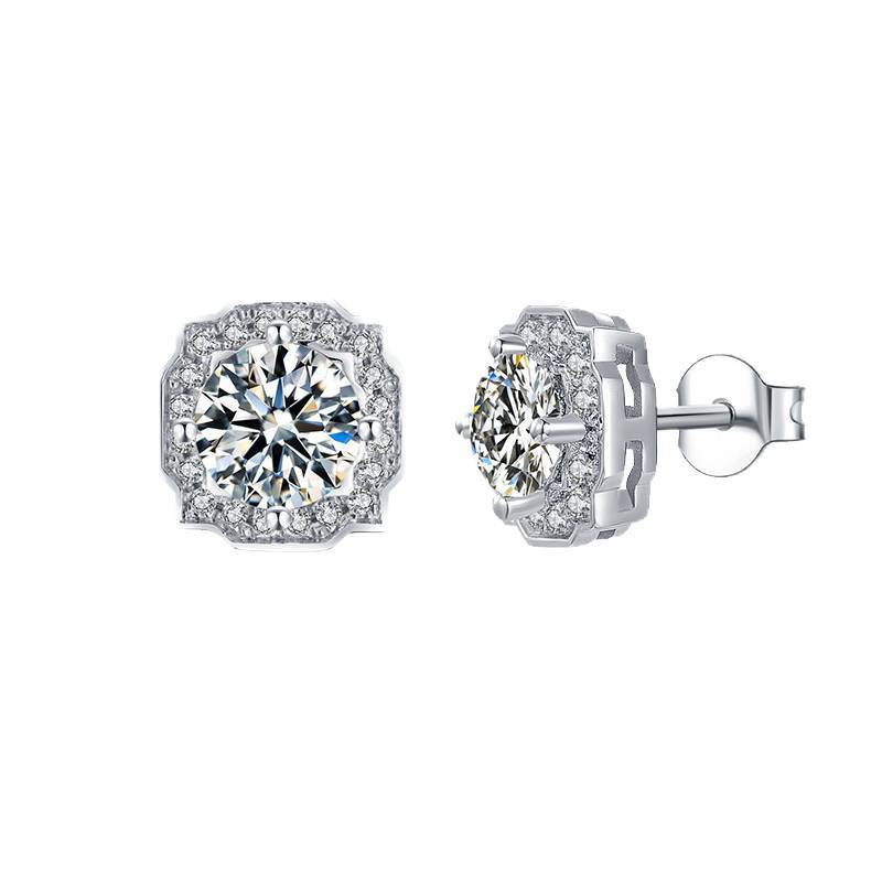 9/10/14/18k Gold0.5ct Moissanite Earrings Light Luxury Fashion Rose Gold Yellow Gold Earrings Summer Jewelry