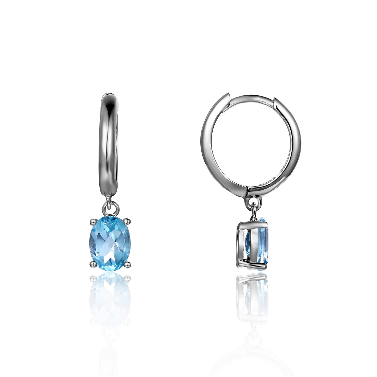 Minimalist Luxury Natural Gemstone Earrings Fashionable Personality s925Silver Inlaid Topaz Earrings Studs